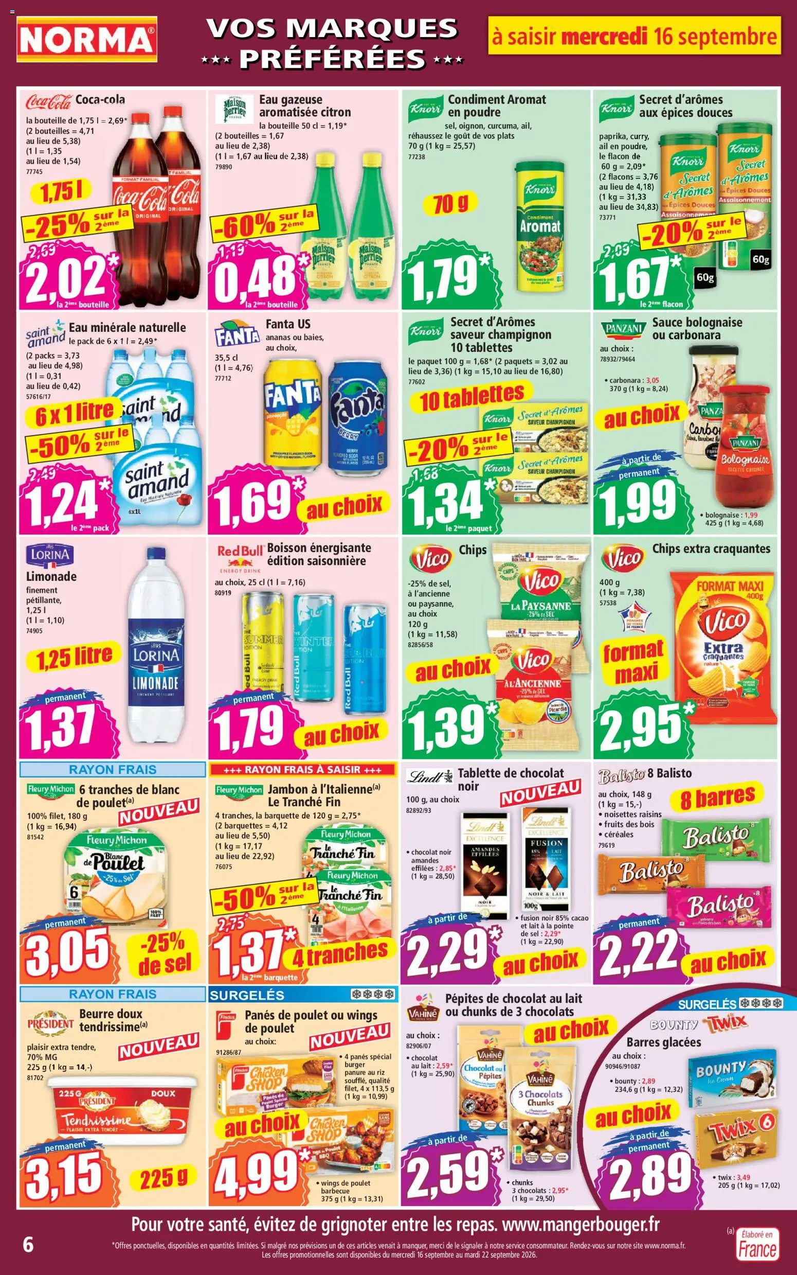 {H1} | Page: 6 | Produits: Riz au lait, Pépites de chocolat, Noisettes, Épices