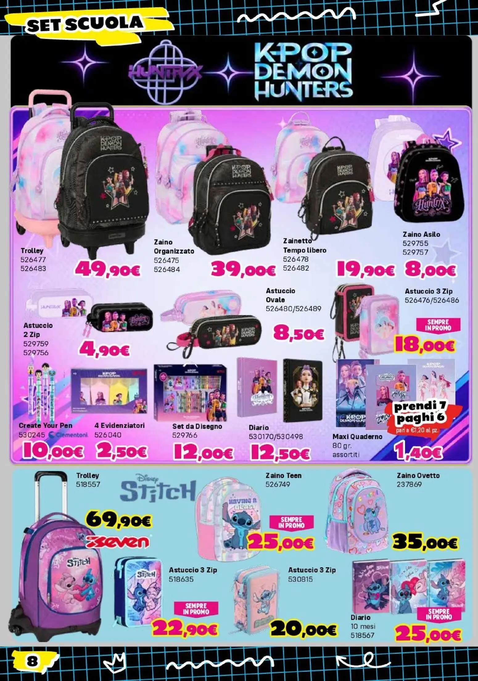 Volantino Orizzonte del 30/07/2026 | Pagina: 8 | Prodotti: Zaino, Astuccio, Quaderno, Trolley