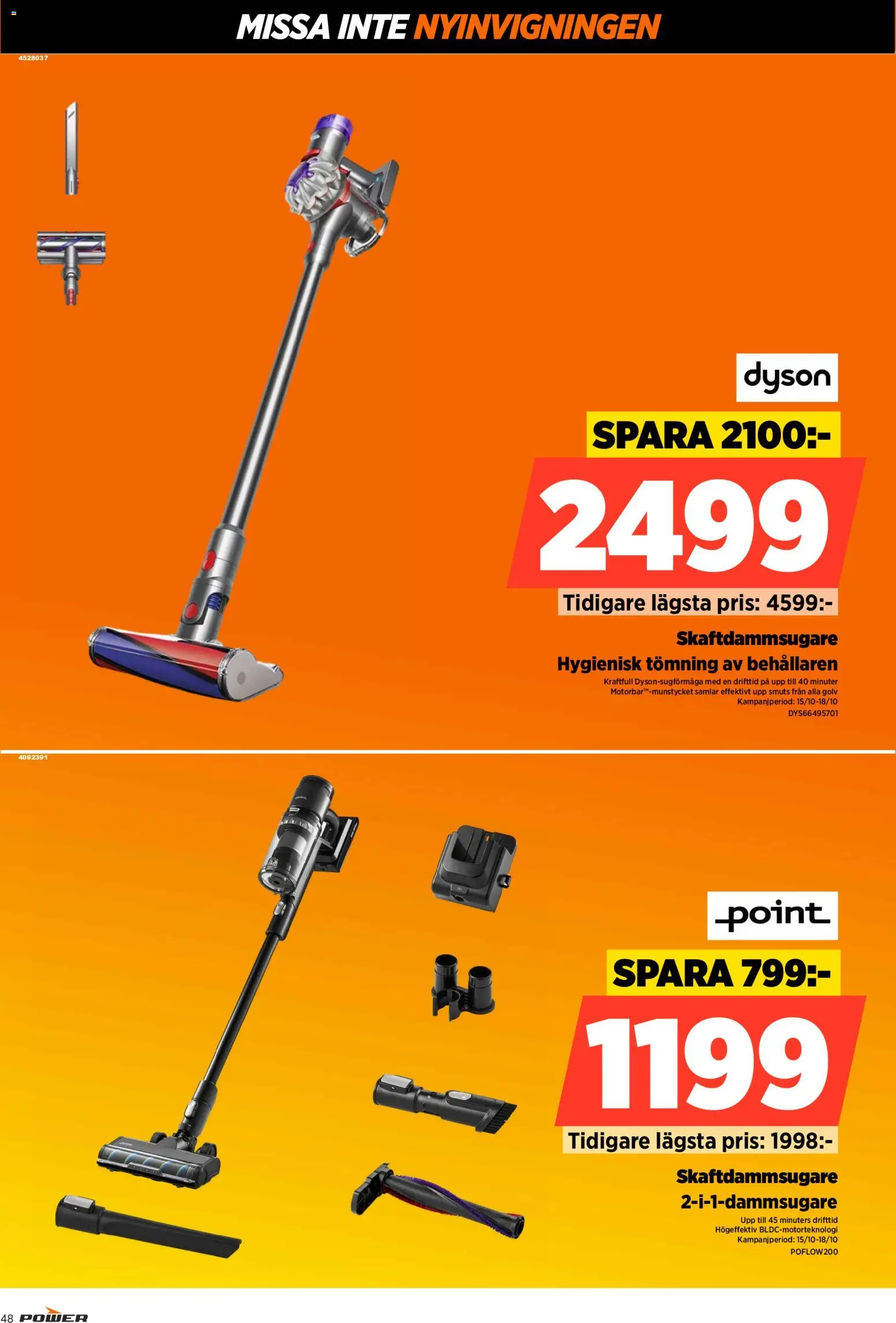 Power reklamblad aktuell från 15/10/2026 | Sida: 48 | Produkter: Skaftdammsugare