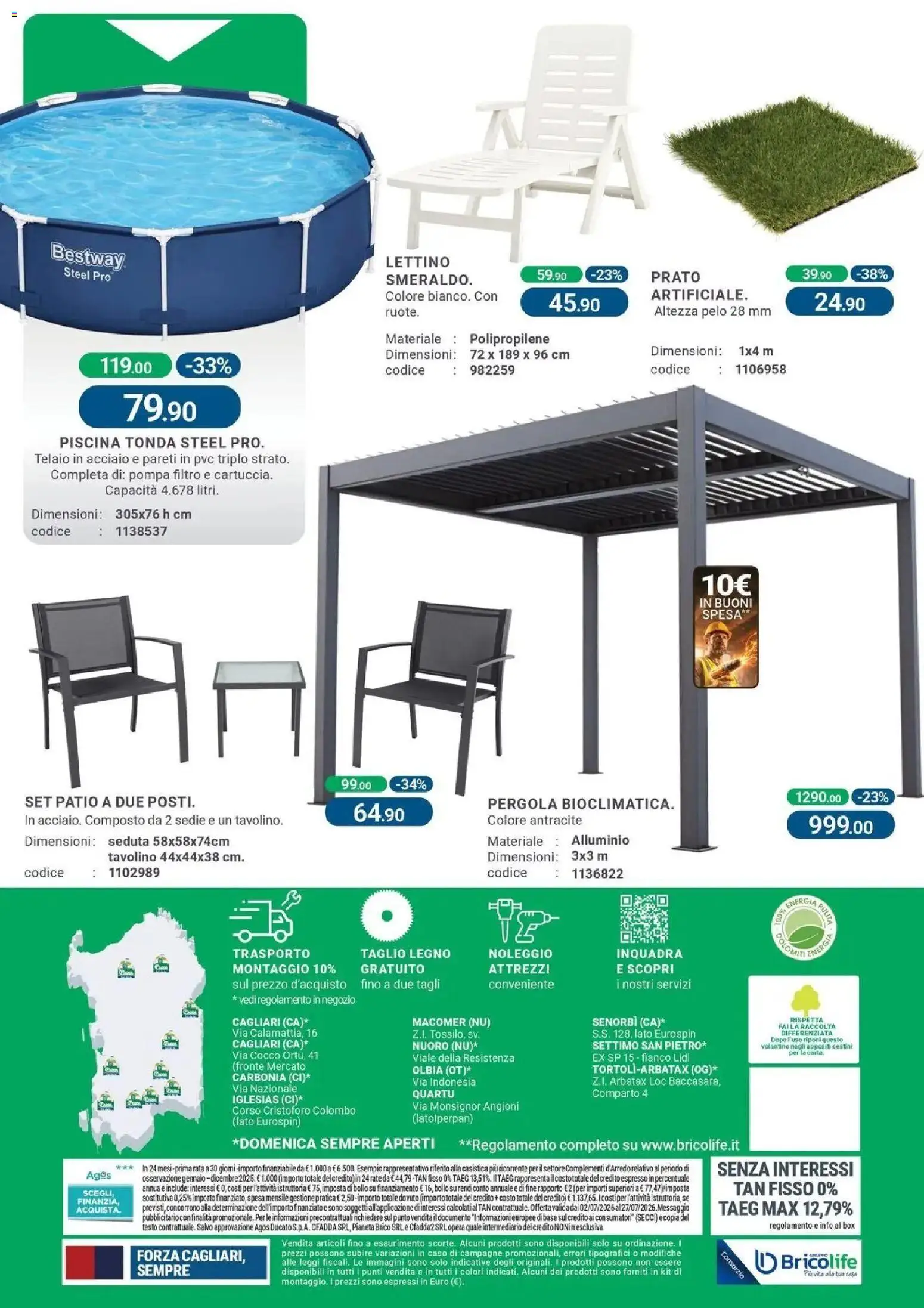 Volantino CFadda del 01/07/2026 | Pagina: 20 | Prodotti: Tavolino, Piscina, Lettino, Alluminio