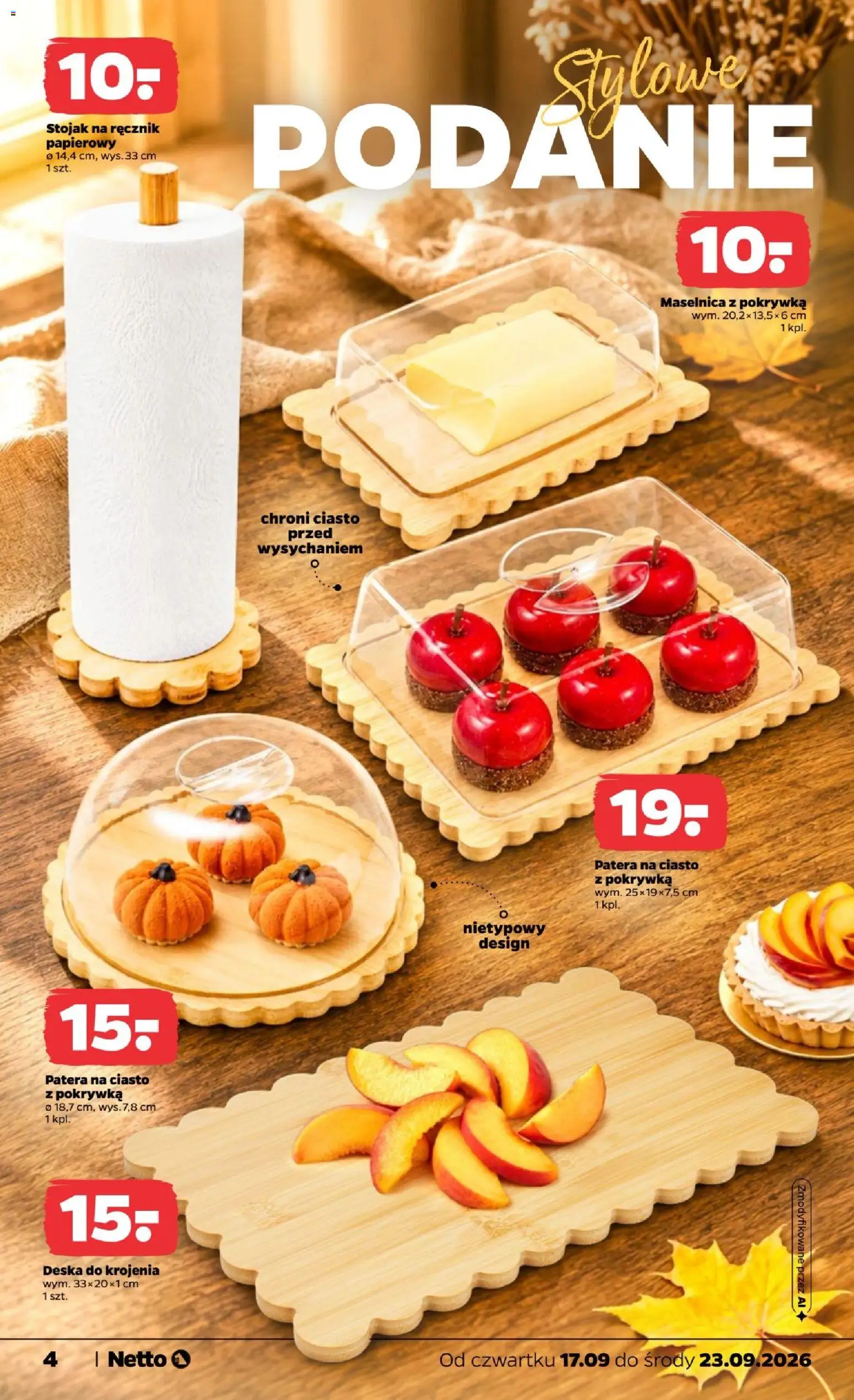 Netto gazetka od czwartku NonFood od 17.09.2026 | Strona: 4 | Produkty: Ciasto, Deska do krojenia, Ręcznik papierowy