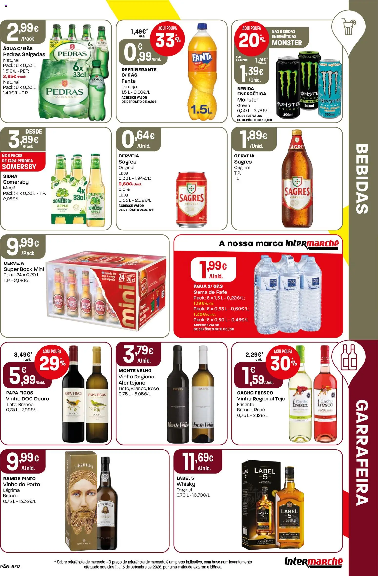 Intermarché folheto Mini │ válido de 22/10/2026 | Página: 9 | Produtos: Whisky, Vinho do Porto, Base, Cerveja