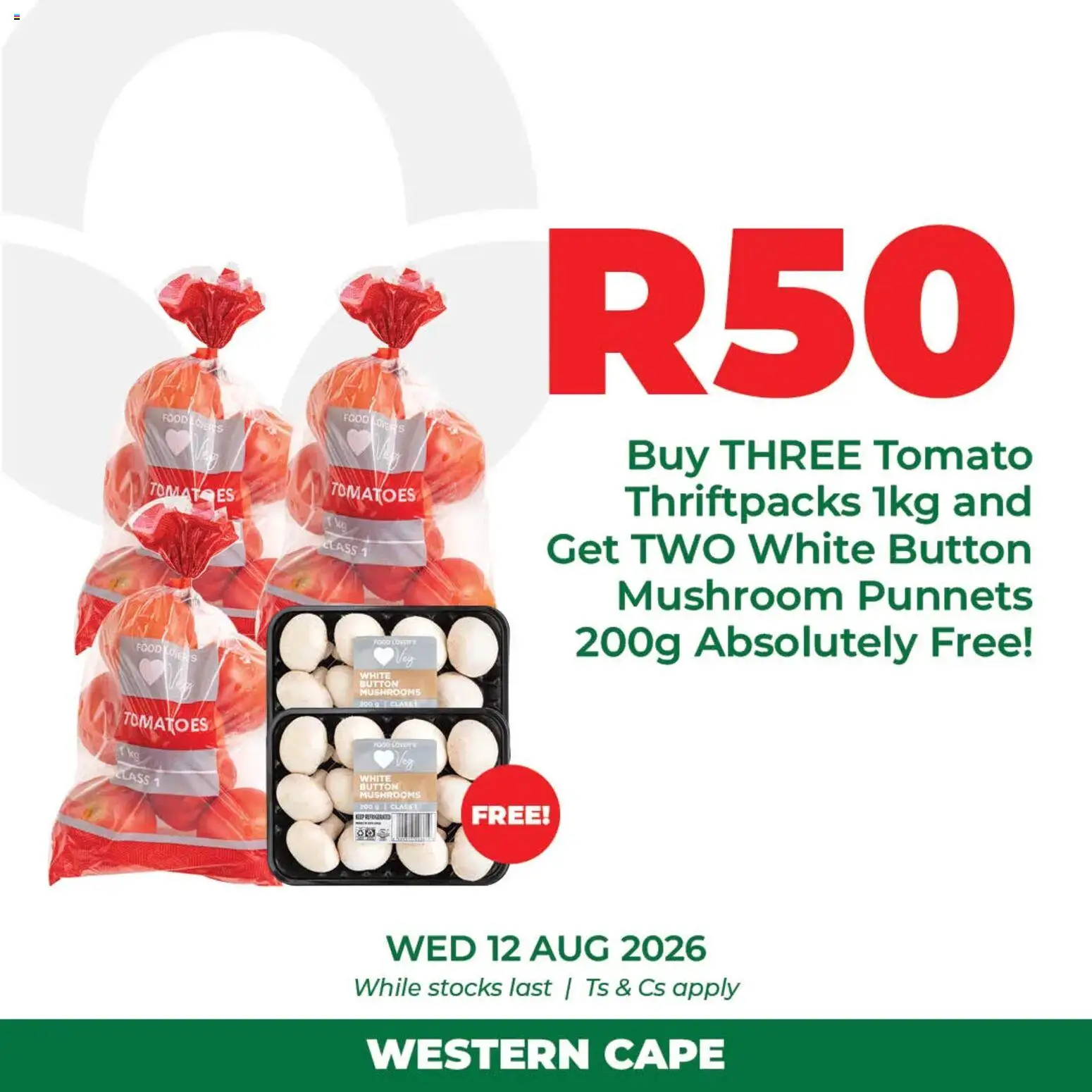 New Food Lover's Market catalogue – valid from 12/08/2026 | Page: 3 | Products: Mushrooms, Tomatoes