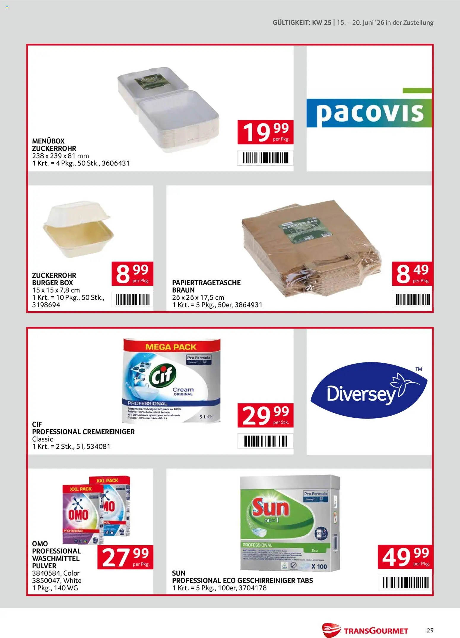 Transgourmet Zustellaktion gültig ab 15.06.2026 | Seite: 29 | Produkte: Box, Waschmittel