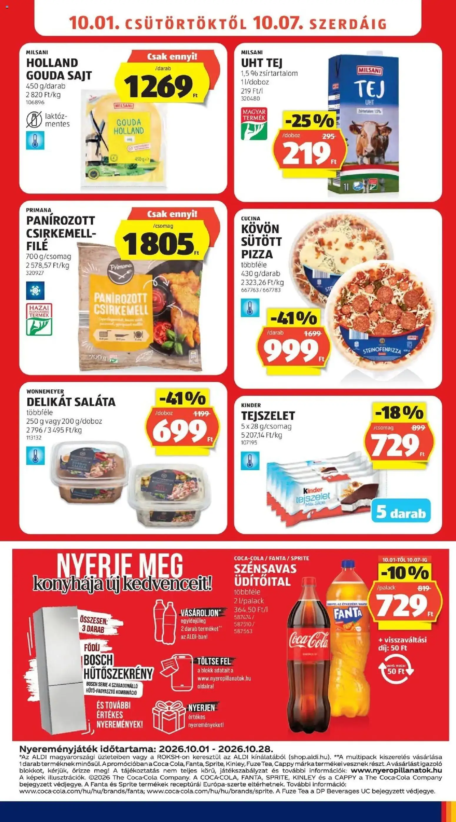 Aldi aktuális akciós újság - 2026.09.26. -tól/töl > akció, lapozható szórólap 🛍️ | Oldal: 7 | Termékek: Gouda sajt, Tej, Saláta, Csirkemell