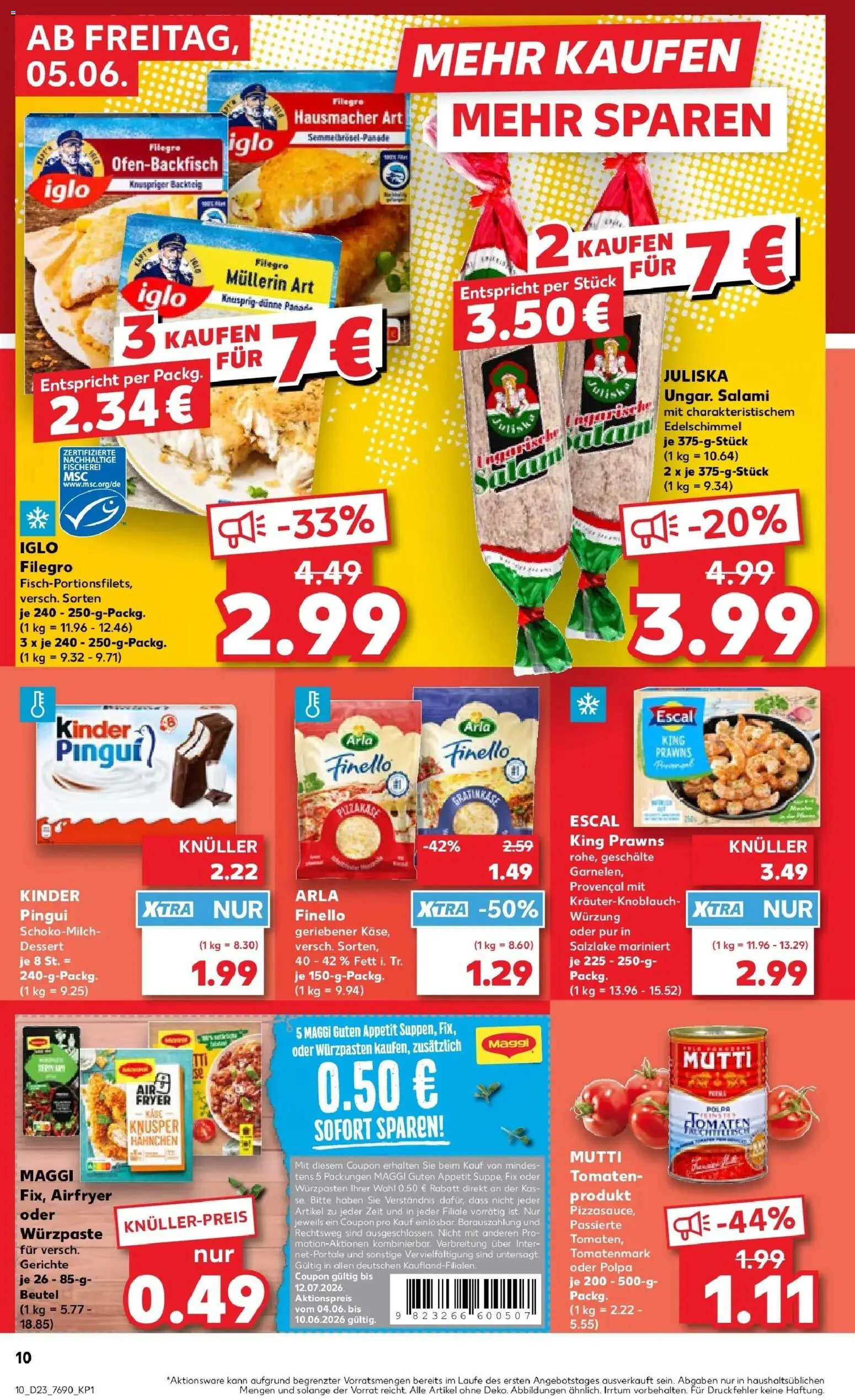 Kaufland Prospekt Backnang – gültig ab 01.06.2026 | Seite: 17 | Produkte: Hahnchen, Iglo, Tomaten, Salami
