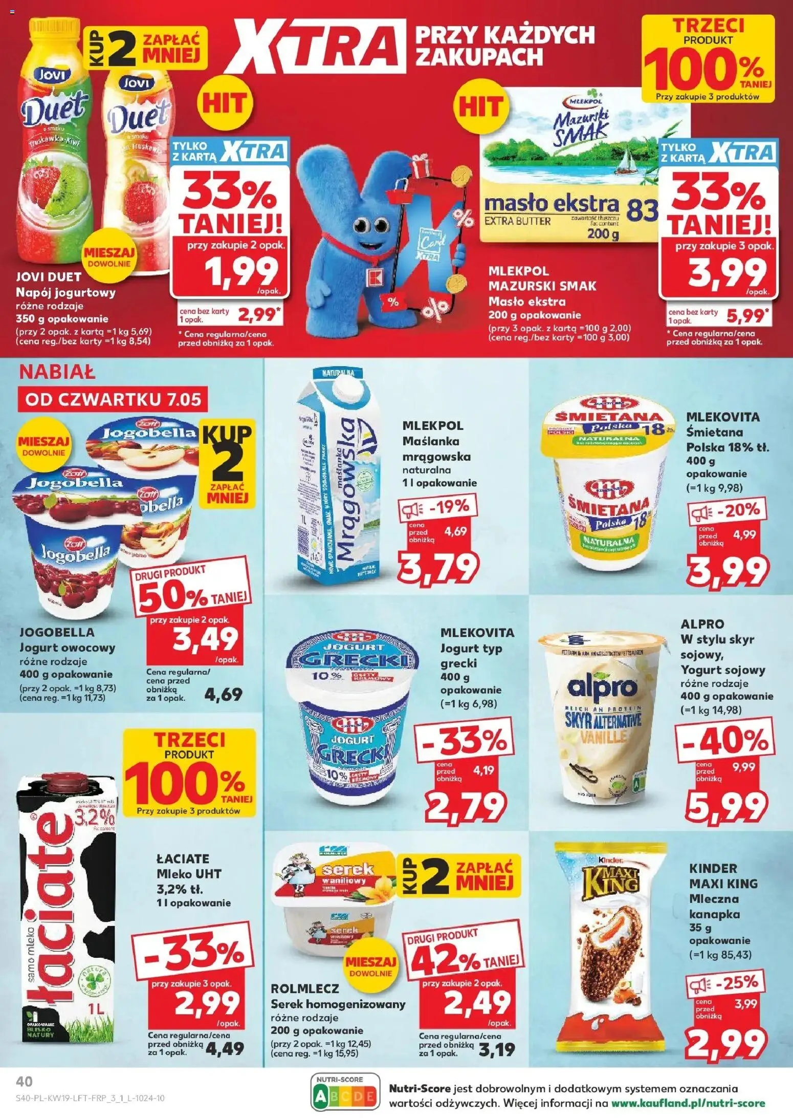Kaufland gazetka od 07.05.2026 | Strona: 40 | Produkty: Karta, Serek homogenizowany, Maślanka, Jogurt owocowy