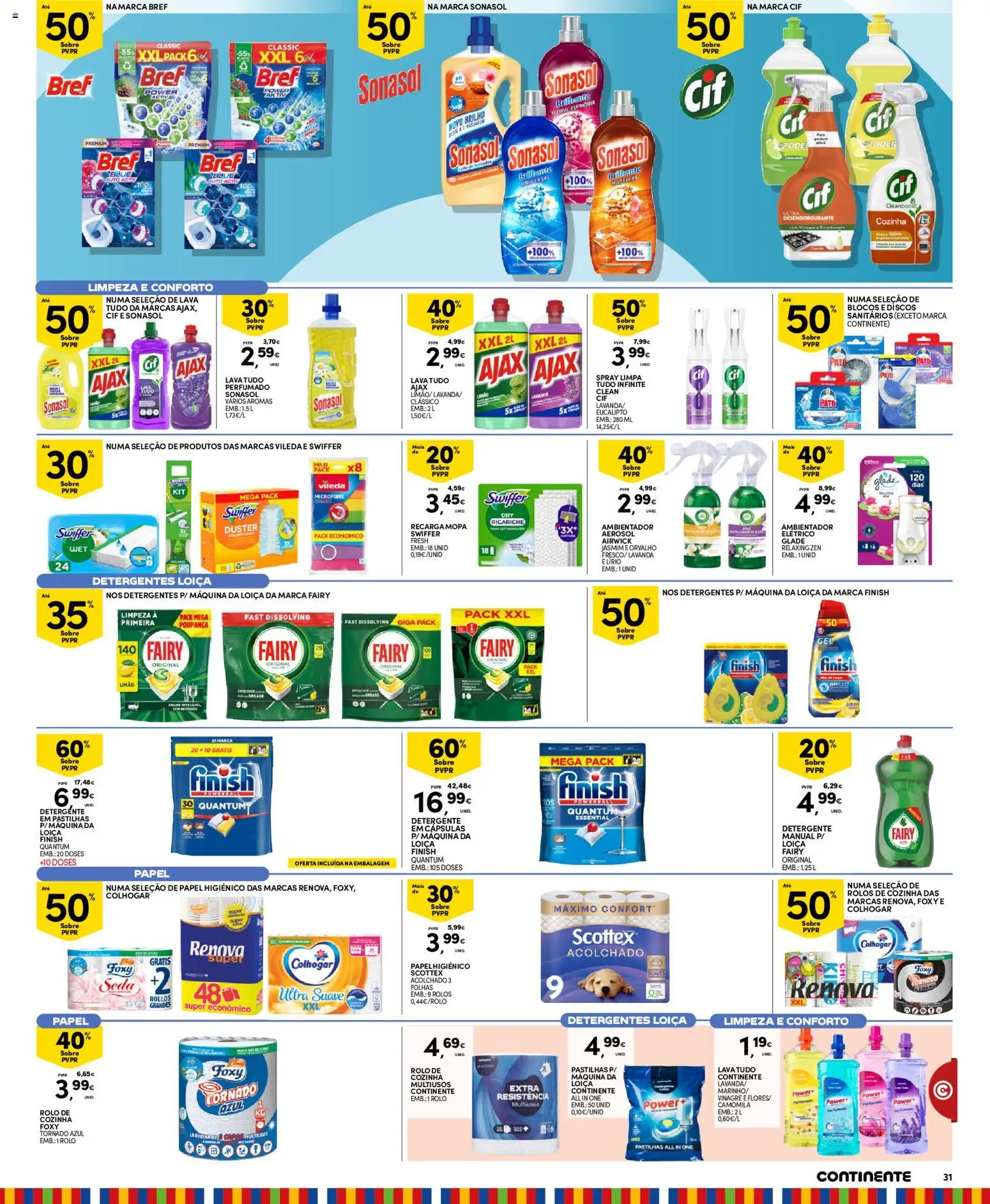 Continente folheto Madeira │ válido de 20/10/2026 | Página: 31 | Produtos: Vinagre, Papel higiénico, Pato, Ambientador