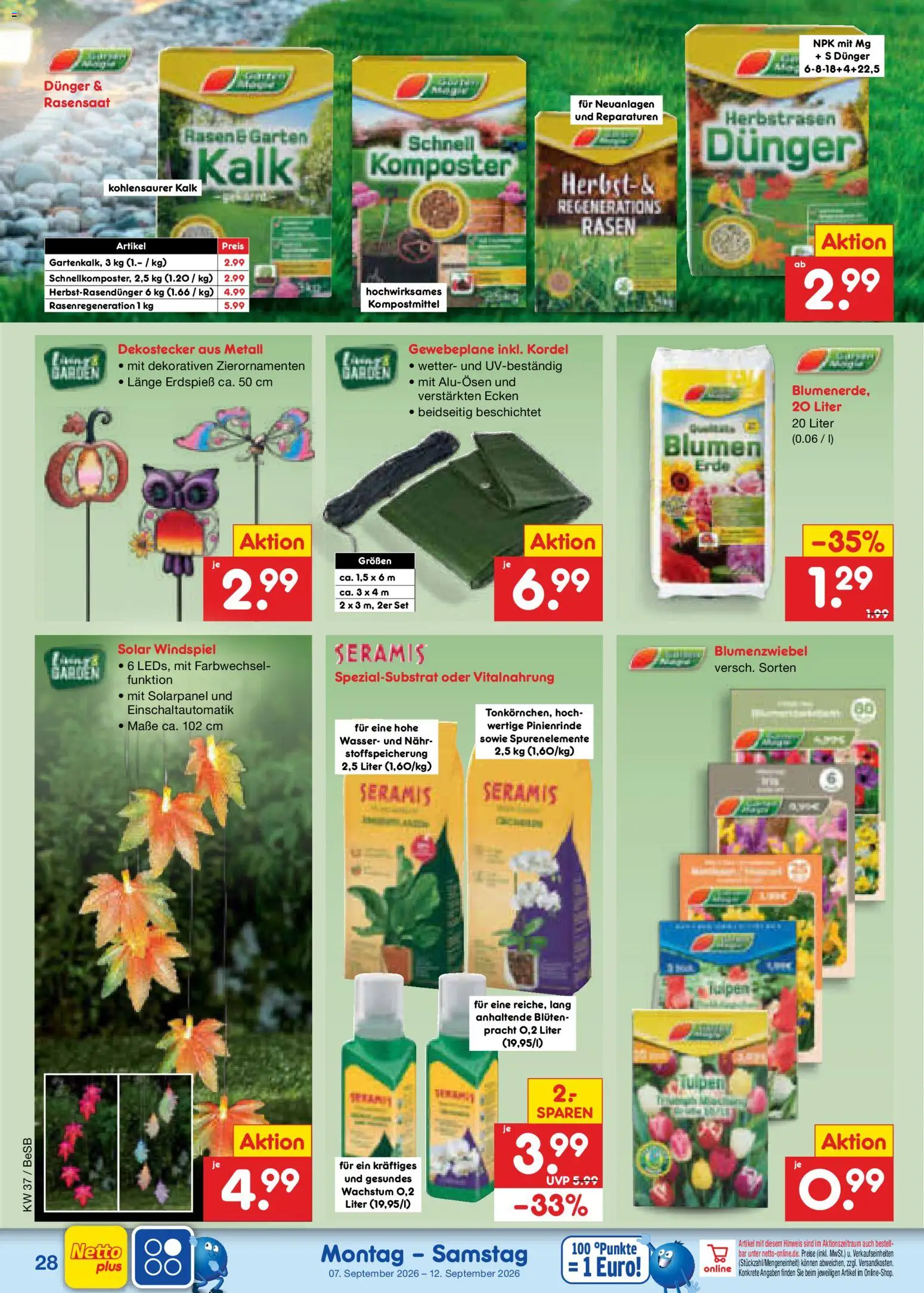 Netto Marken-Discount Prospekt – gültig ab 07.09.2026 | Seite: 42 | Produkte: Blumen, Kalk, Wasser