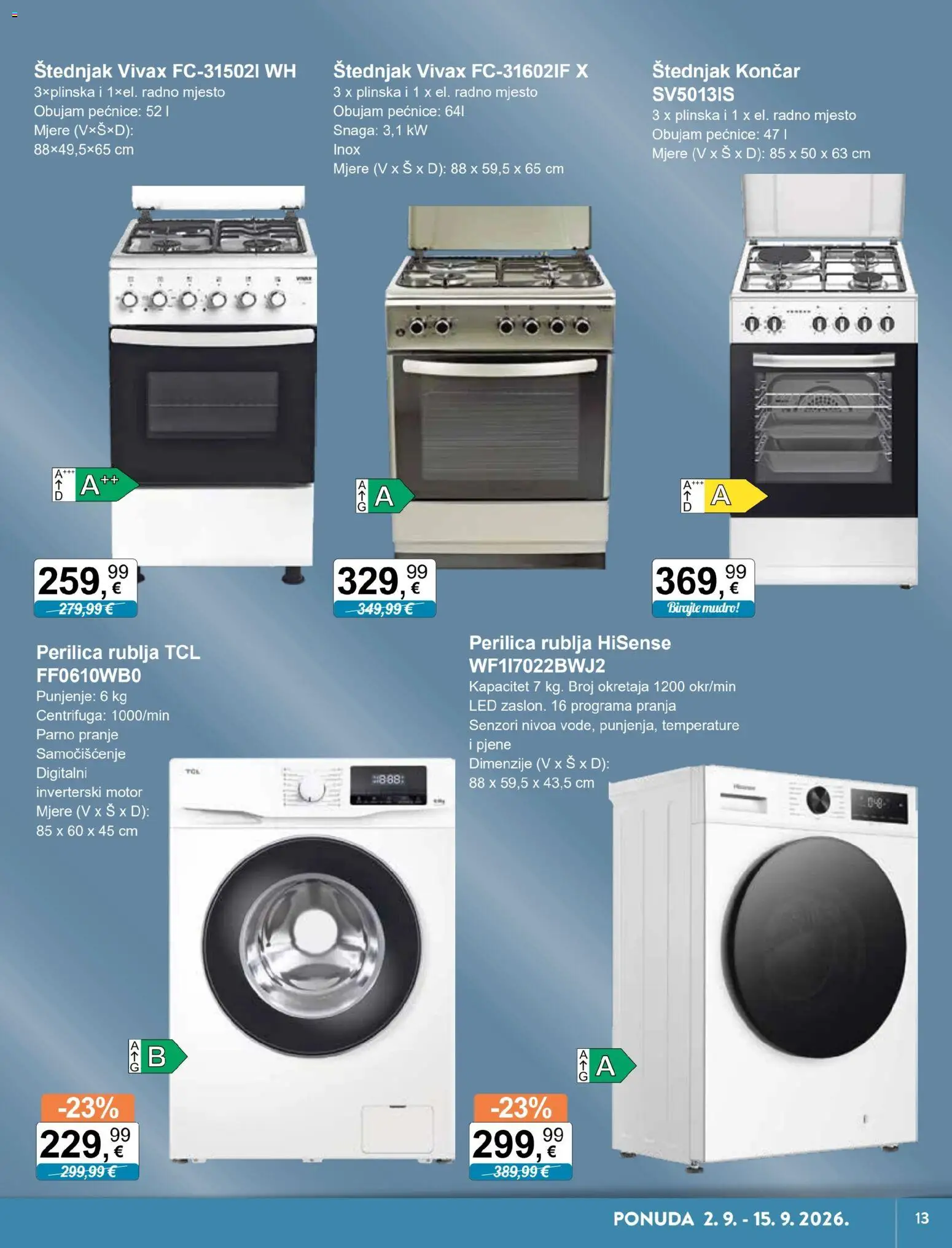 KTC katalog | vrijedi od 02.09.2026 | Stranica: 7 | Proizvodi: Perilica rublja, Led, Štednjak