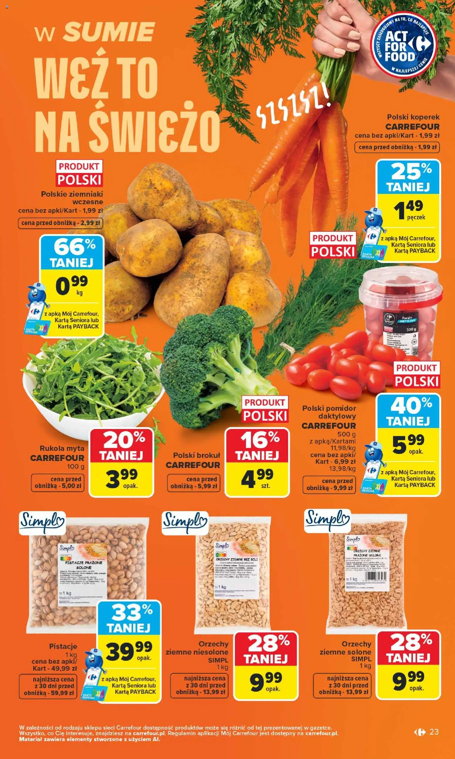 Carrefour gazetka od 29.06.2026 | Strona: 25 | Produkty: Koperek, Brokuł, Rukola, Ziemniaki