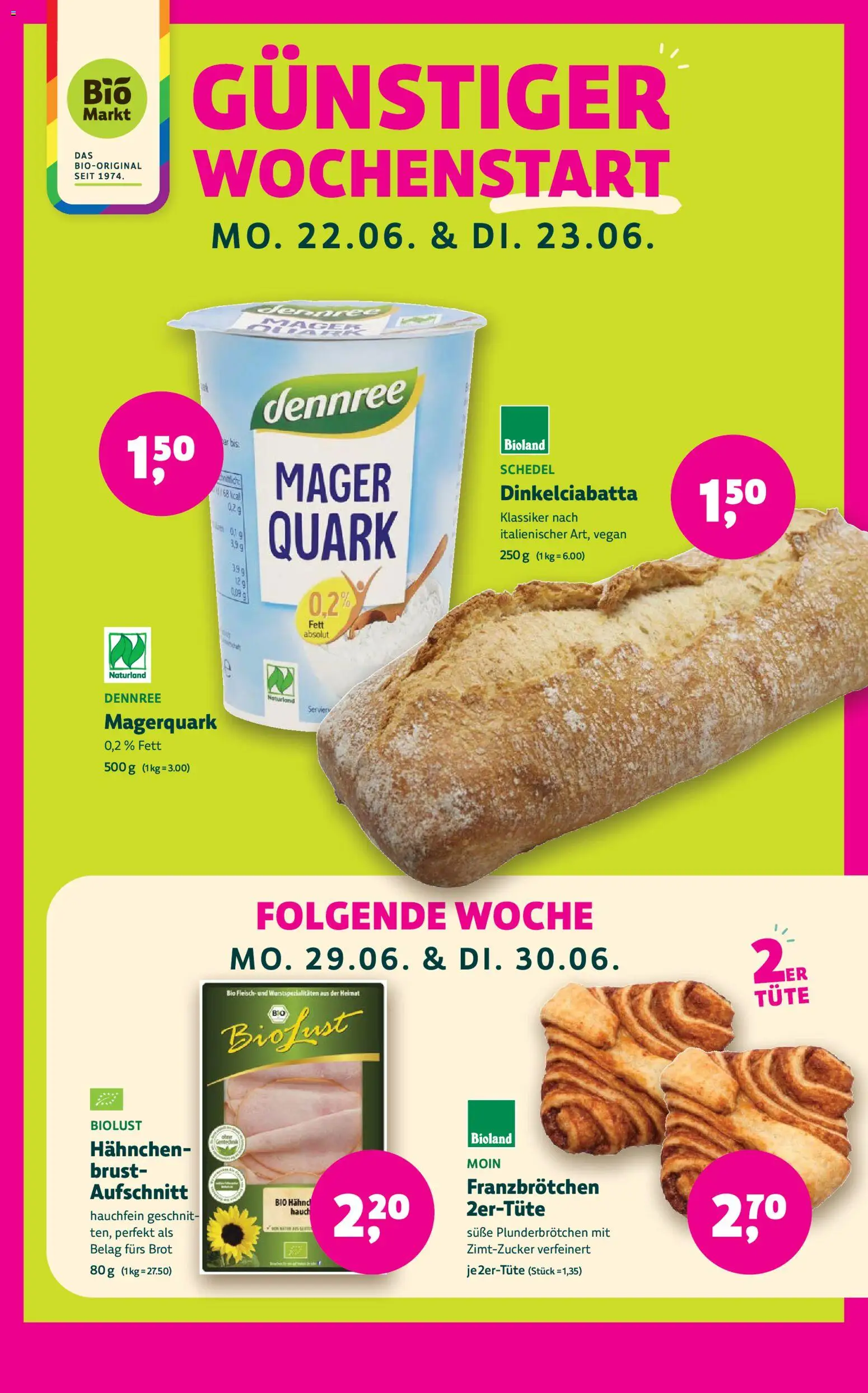 BioMarkt Prospekt – gültig ab 17.06.2026 | Seite: 5 | Produkte: Hahnchen, Quark, Magerquark, Brot