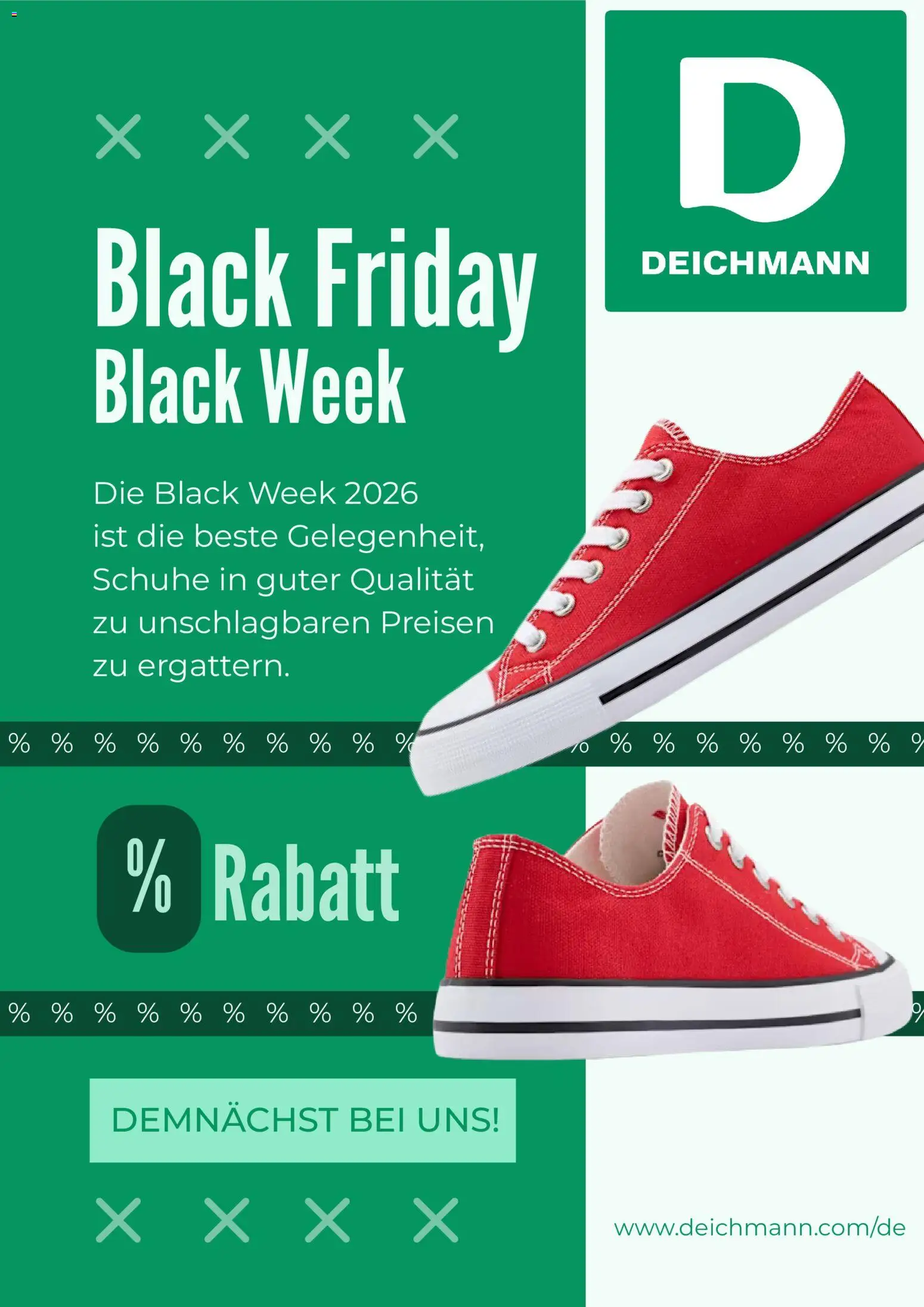 Deichmann Black Friday Ankündigung – gültig ab 26.10.2026 | Seite: 1