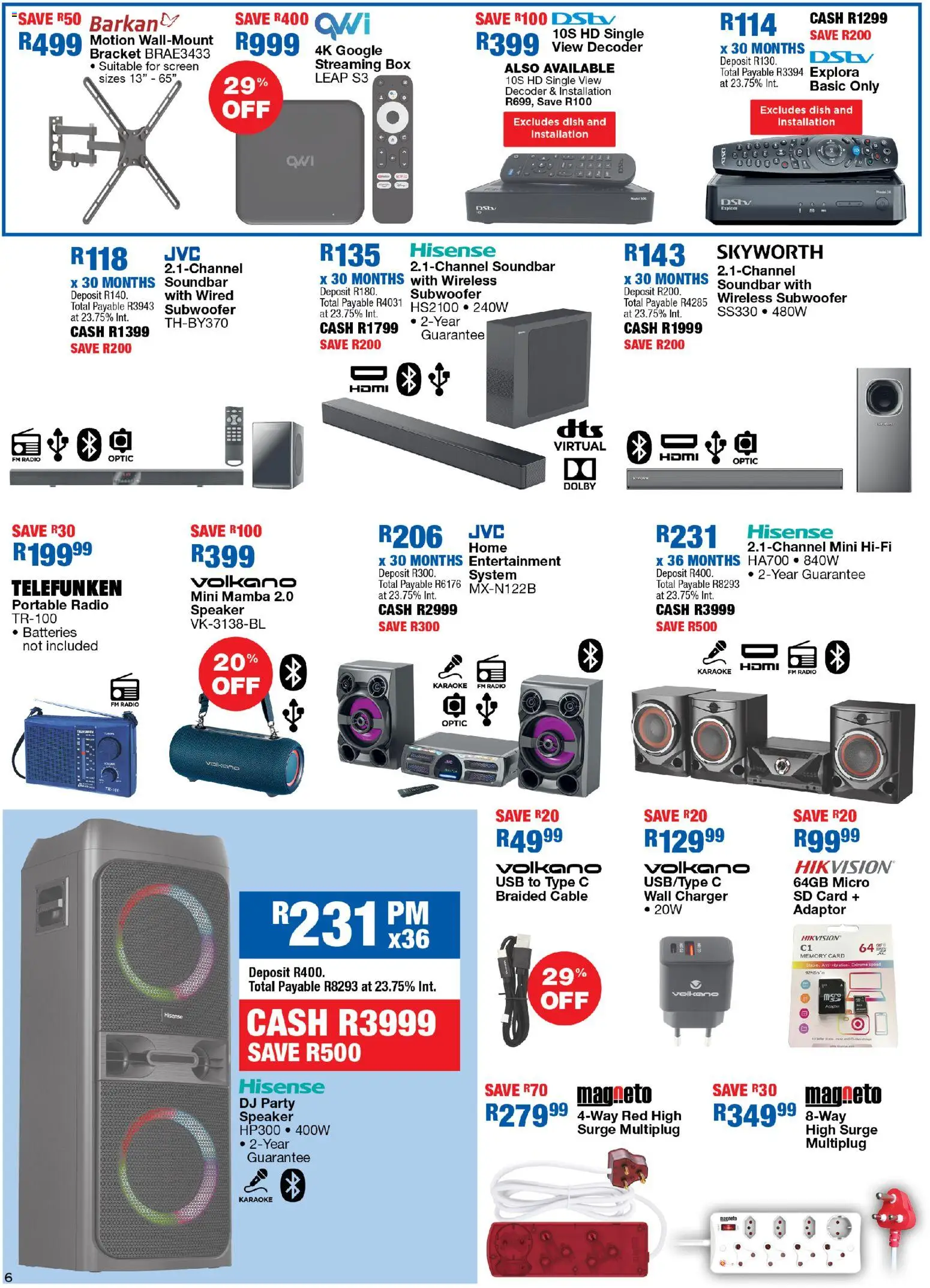 New OK Furniture catalogue – valid from 09.03.2026 | Page: 6 | Products: Decoder, Box, Charger, Soundbar