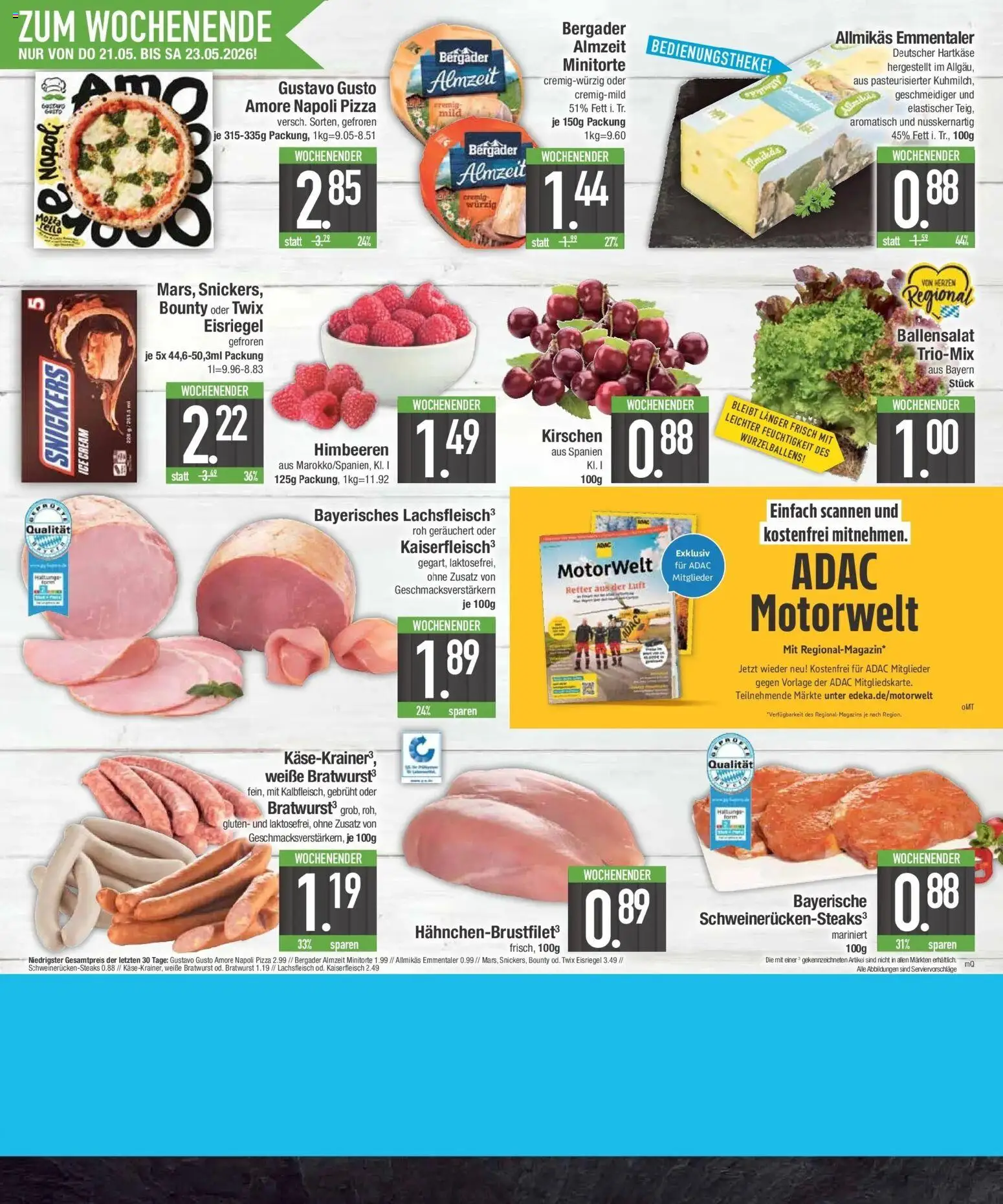 E center Prospekt München – gültig ab 17.05.2026 | Seite: 25 | Produkte: Gustavo gusto, Bratwurst, Snickers, Kirschen