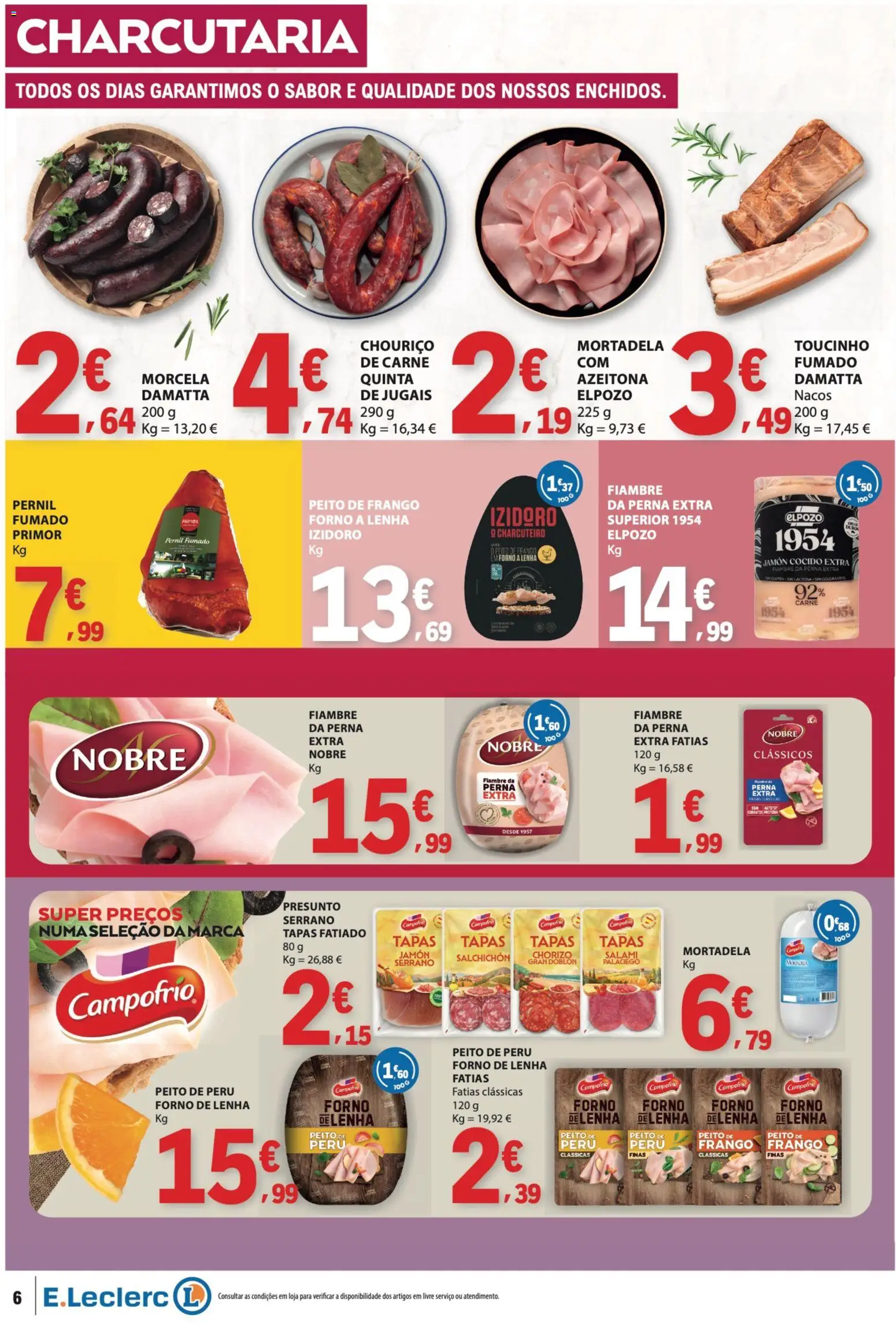 E.Leclerc folheto │ válido de 10/09/2026 | Página: 6 | Produtos: Mortadela, Frango, Presunto, Carne