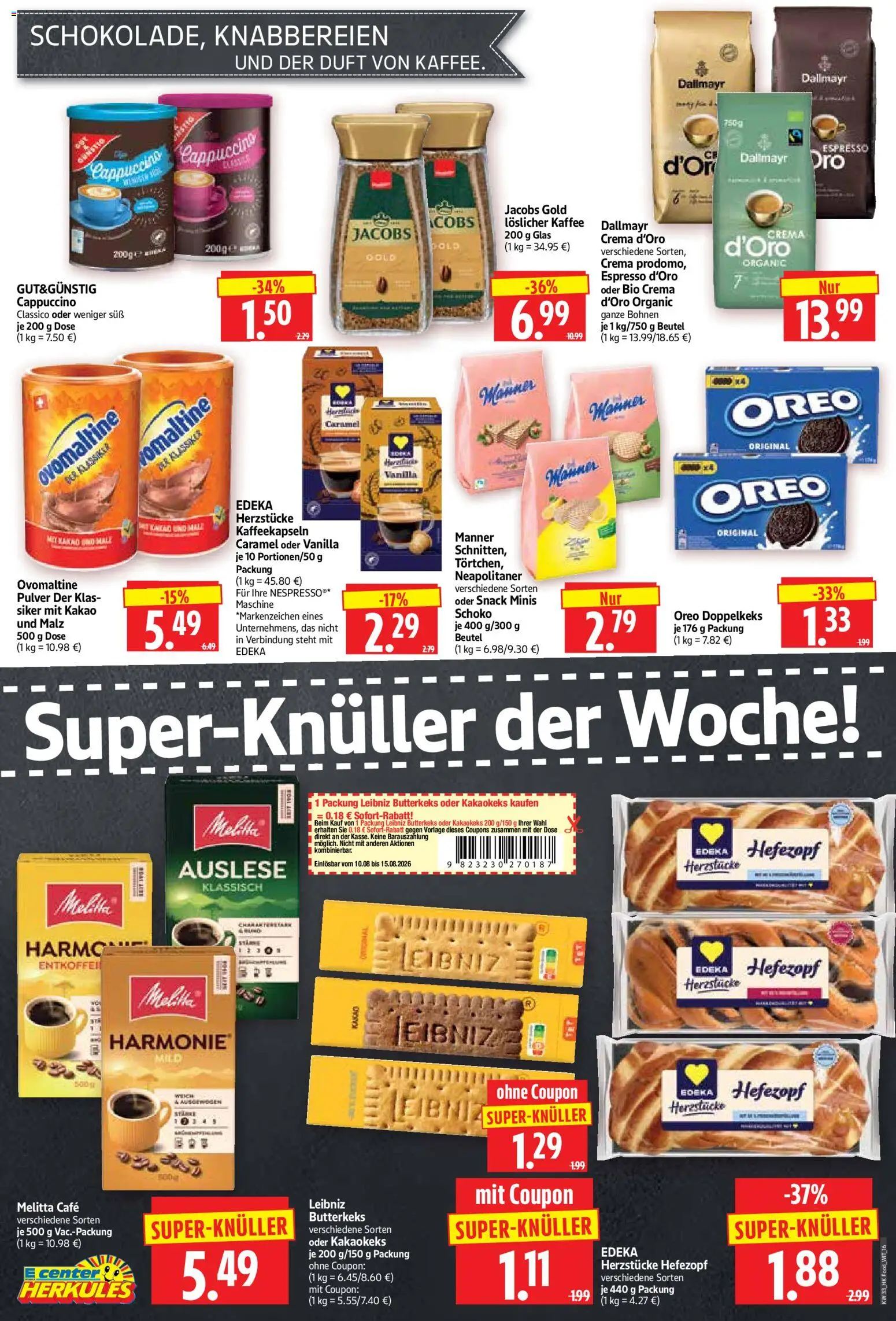 HERKULES Prospekt – gültig ab 10.08.2026 | Seite: 16 | Produkte: Kaffee, Duft, Dallmayr, Löslicher Kaffee