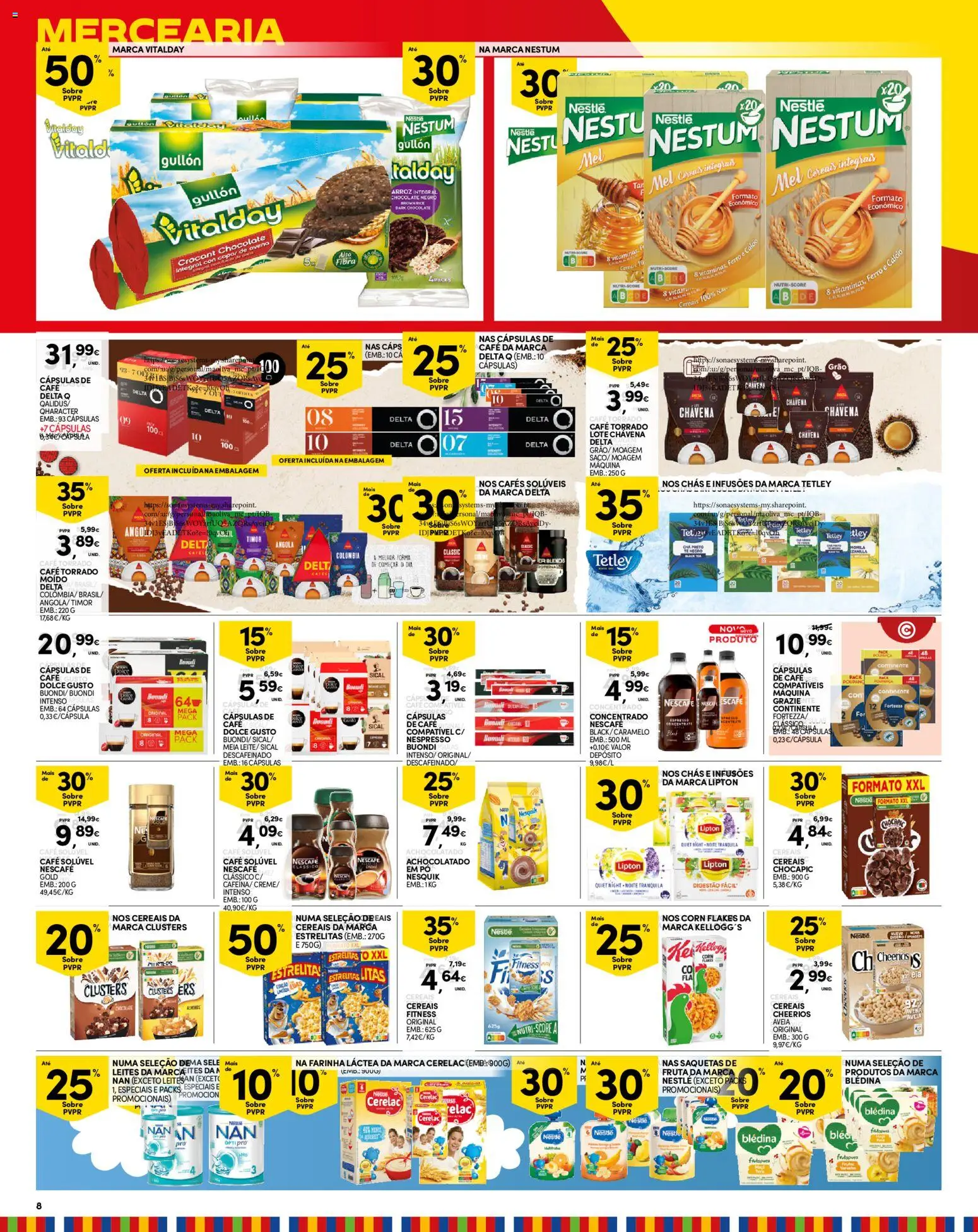 Continente Madeira │ válido de 16.06.2026 | Página: 8 | Produtos: Farinha láctea, Café, Chocolate, Arroz