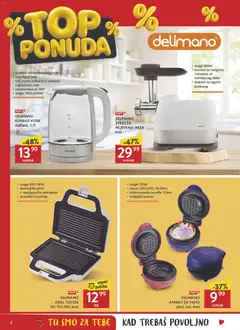 Konzum Top Ponuda - Pregled kataloga iz trgovine Konzum, vrijedi od 19.06.2026 | Stranica: 2 | Proizvodi: Kuhalo vode, Toster, Aparat za vafle, Delimano