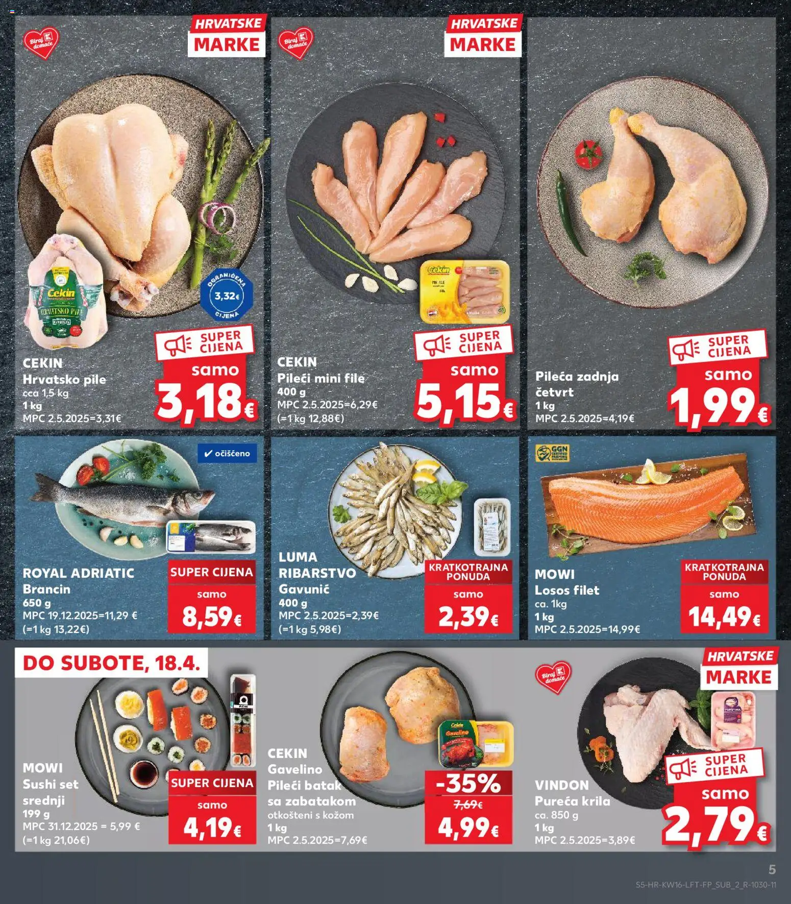 Kaufland katalog | vrijedi od 15.04.2026 | Stranica: 5 | Proizvodi: Sushi, Brancin, Losos