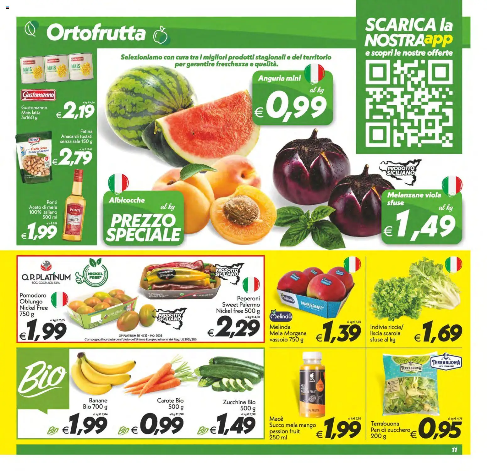 Volantino SuperConveniente del 29.05.2026 | Pagina: 11 | Prodotti: Pomodoro, Anguria, Aceto, Albicocche