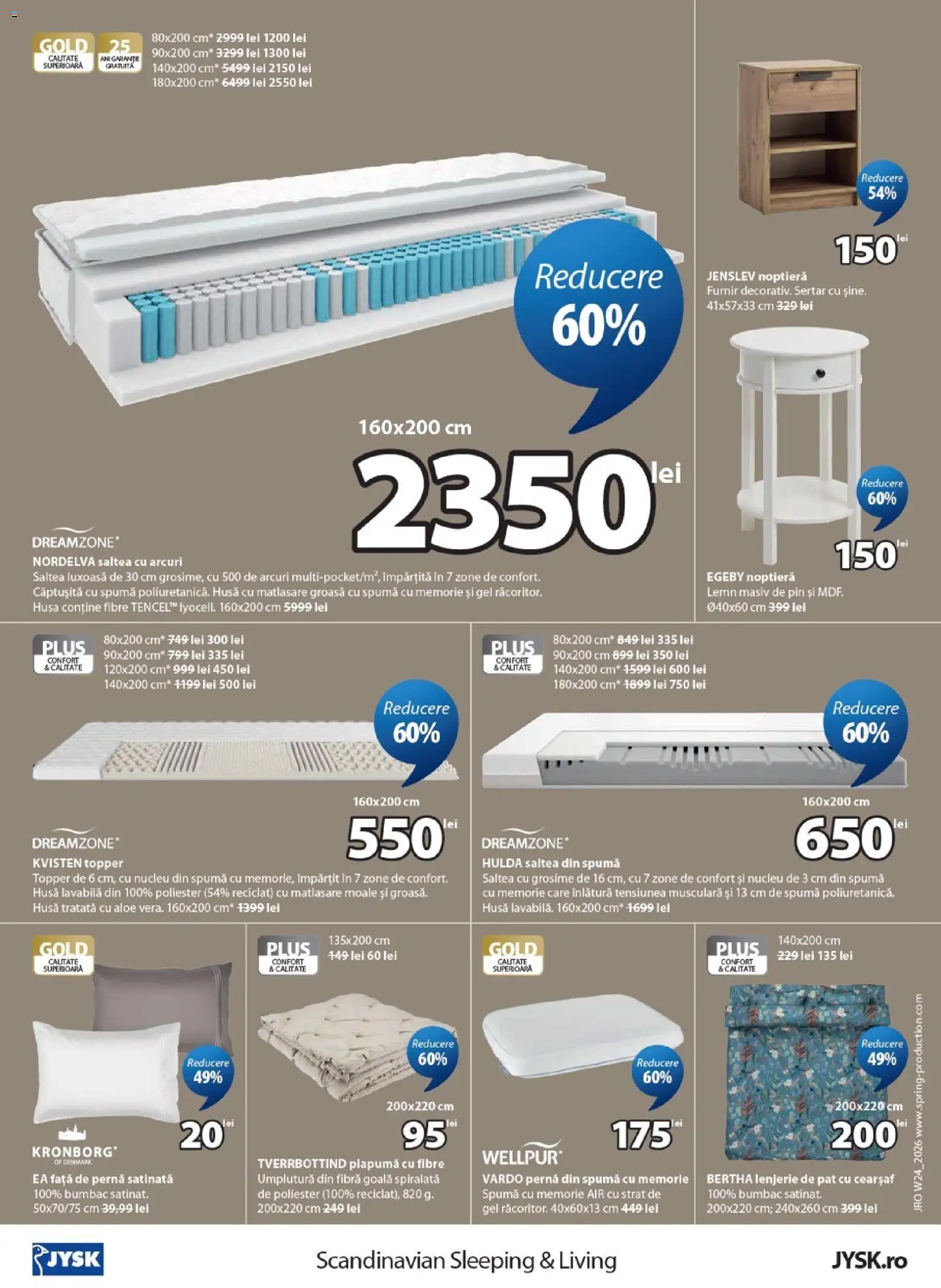 Noul catalog JYSK – valabil de la 11.06.2026 | Pagină: 4 | Produse: Saltea, Plapumă, Topper, Türk kahvesi öğütme değirmeni