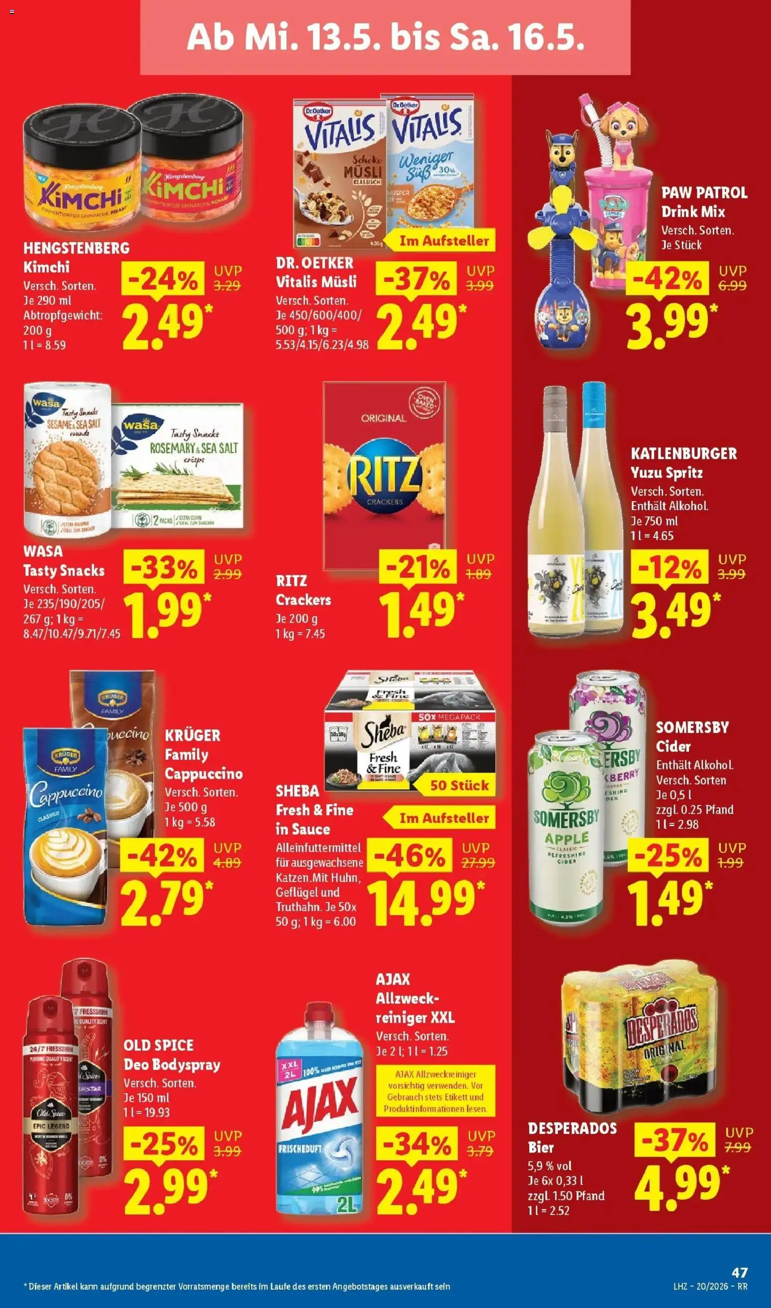 Lidl Prospekt Zülpich – gültig ab 11.05.2026 | Seite: 69 | Produkte: Sheba, Bier, Desperados, Chinakohl