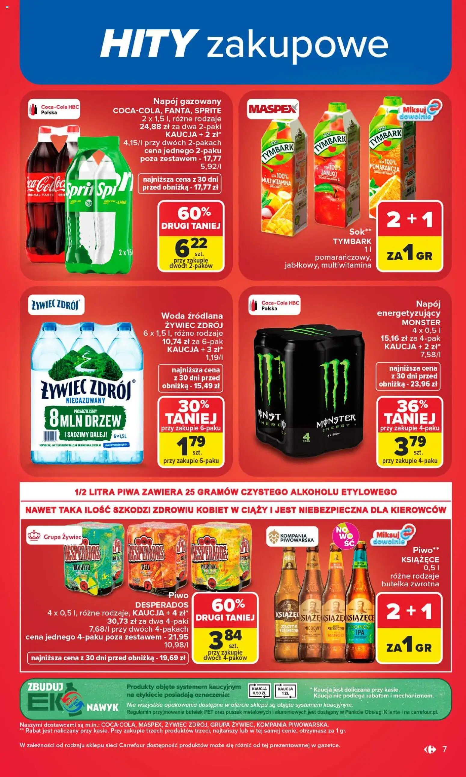 Carrefour gazetka od 08.06.2026 | Strona: 9 | Produkty: Woda źródlana, Piwo Desperados, Sok, Woda