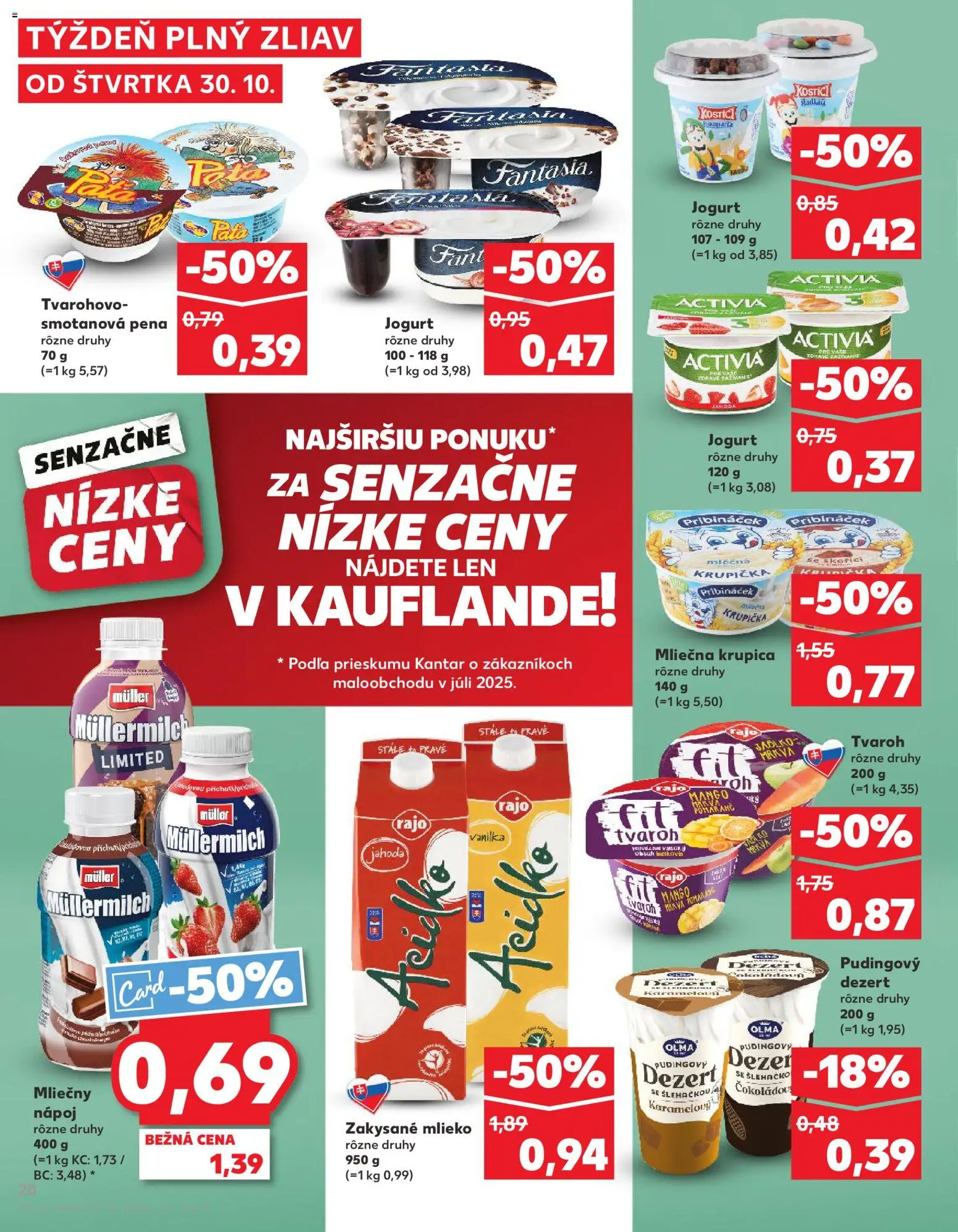 Nové Kaufland akcie – leták je platný od 30.10.2025 | Strana: 20 | Produkty: Acidko, Mango, Pena, Krupica