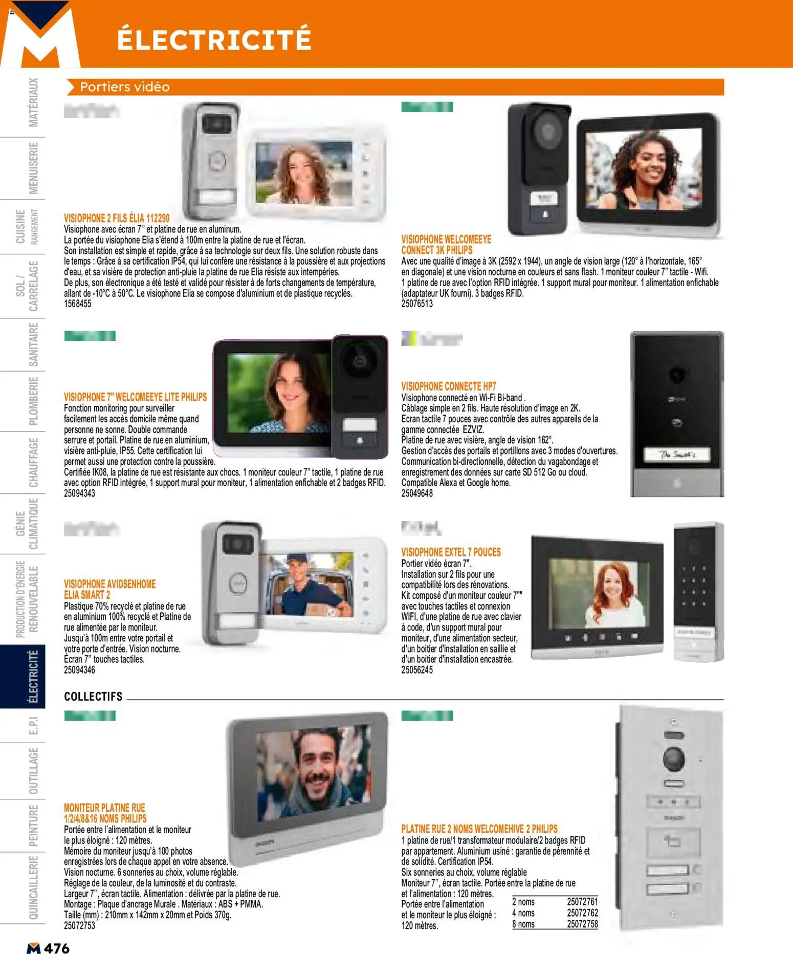 {H1} | Page: 476 | Produits: Vidéo, Adaptateur, Poids, Portier