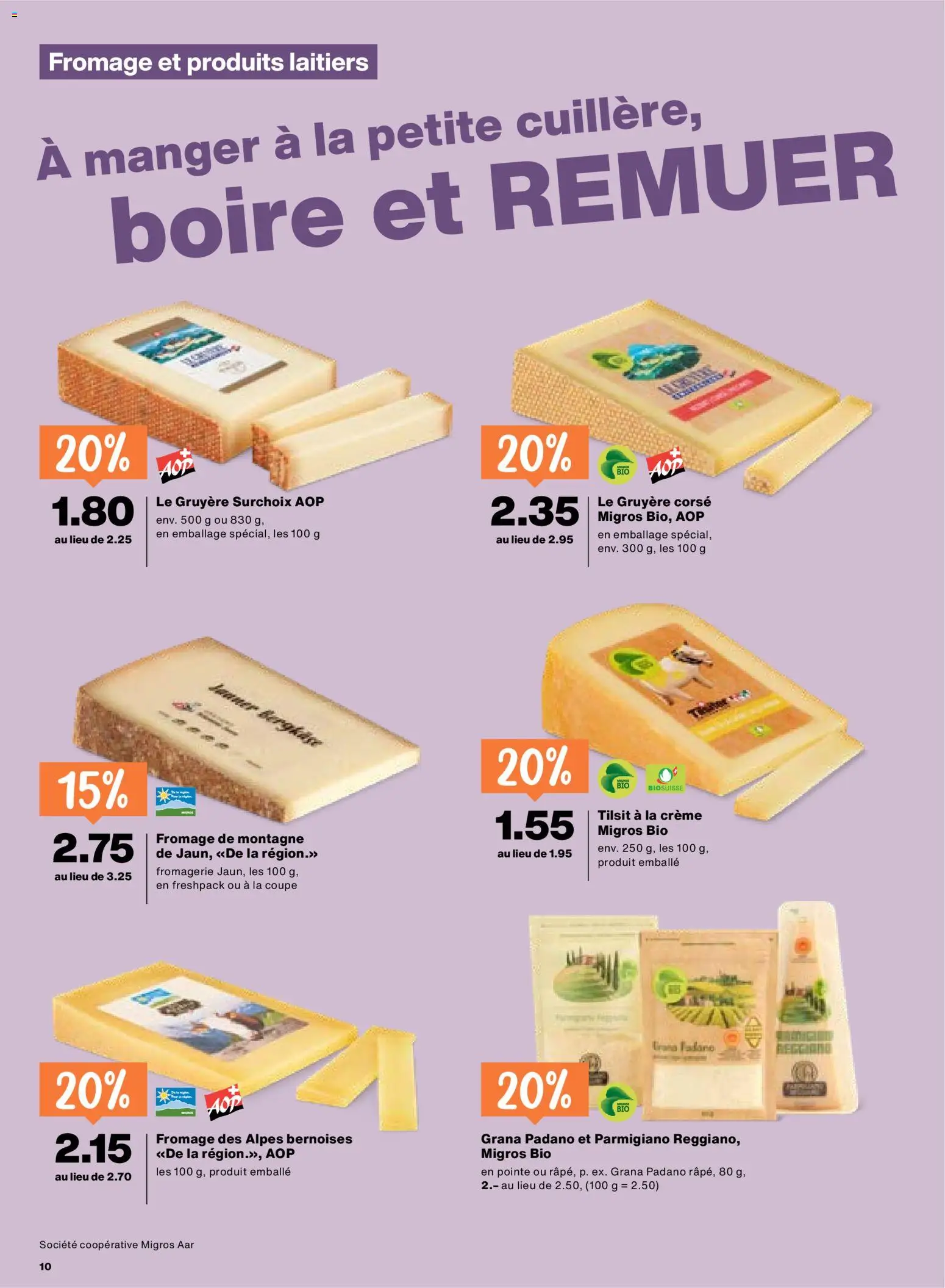 Migros aktionen FR – gültig ab 01.10.2026 | Seite: 10 | Produkte: Grana Padano, Creme