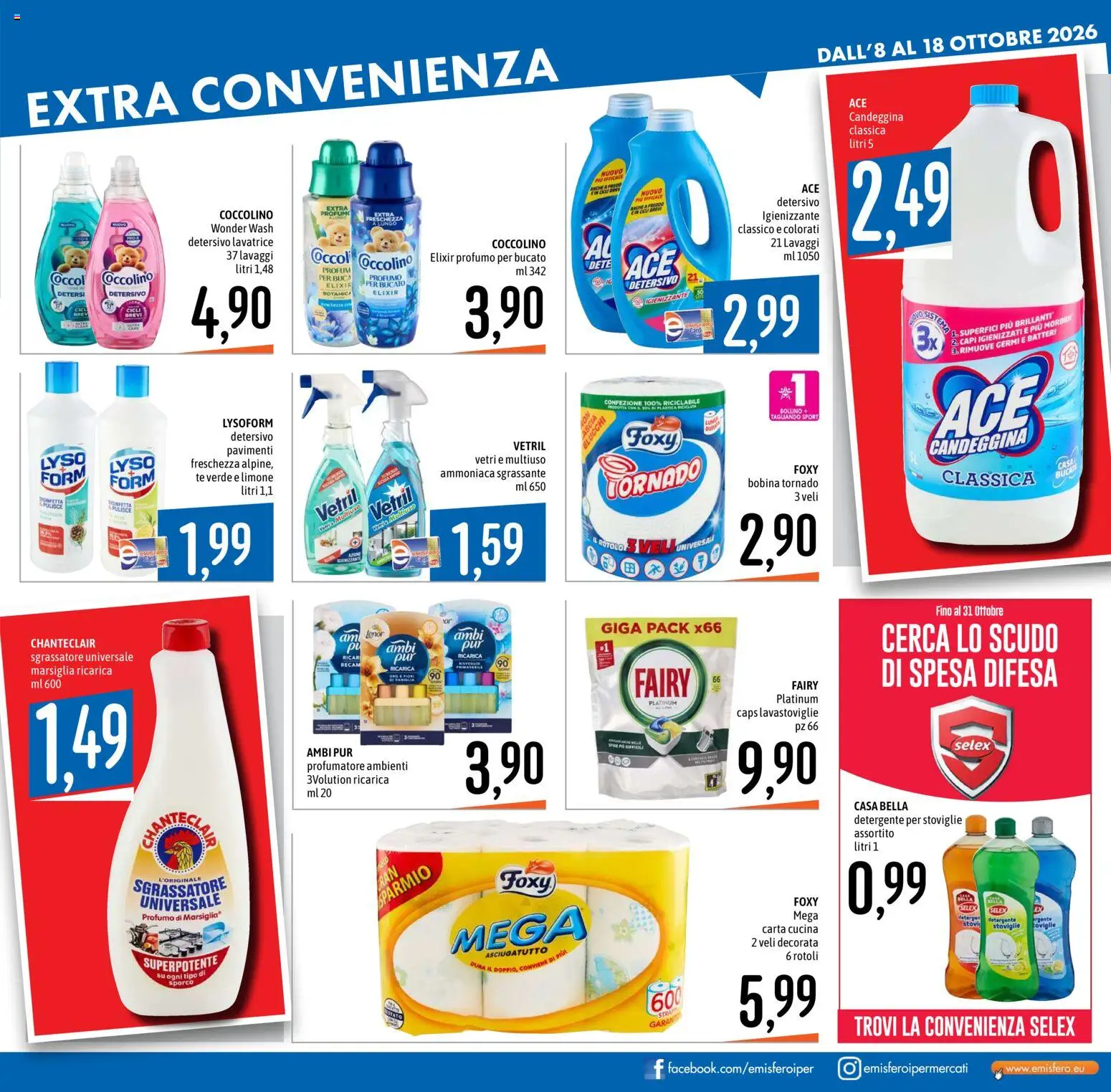 Volantino Emisfero del 08/10/2026 | Pagina: 27 | Prodotti: Tè, Candeggina, Limone, Profumo