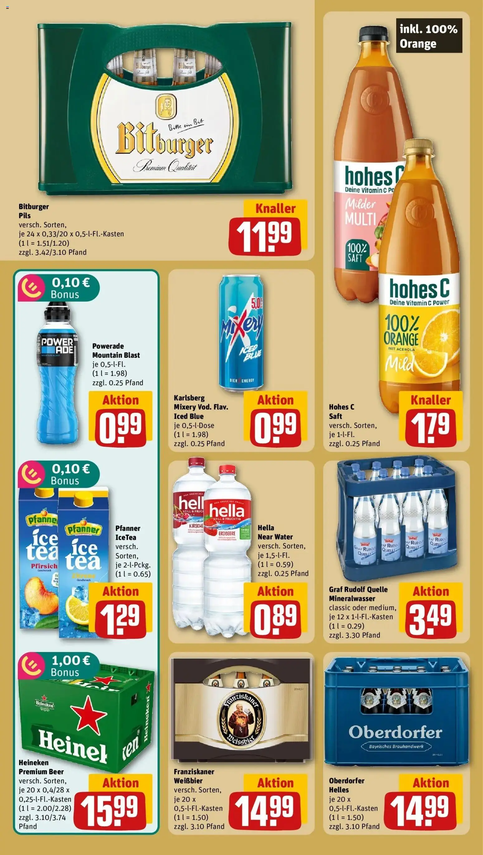 REWE Prospekt ab 31.08.2026 zum Blättern » Angebote | Seite: 20 | Produkte: Weißbier, Heineken, Powerade, Saft