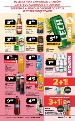 Pogląd oferty "Piwo Lech Premium, puszka, 500 ml; 6,98/11" - ważna od 26.10.2026 | Strona: 33