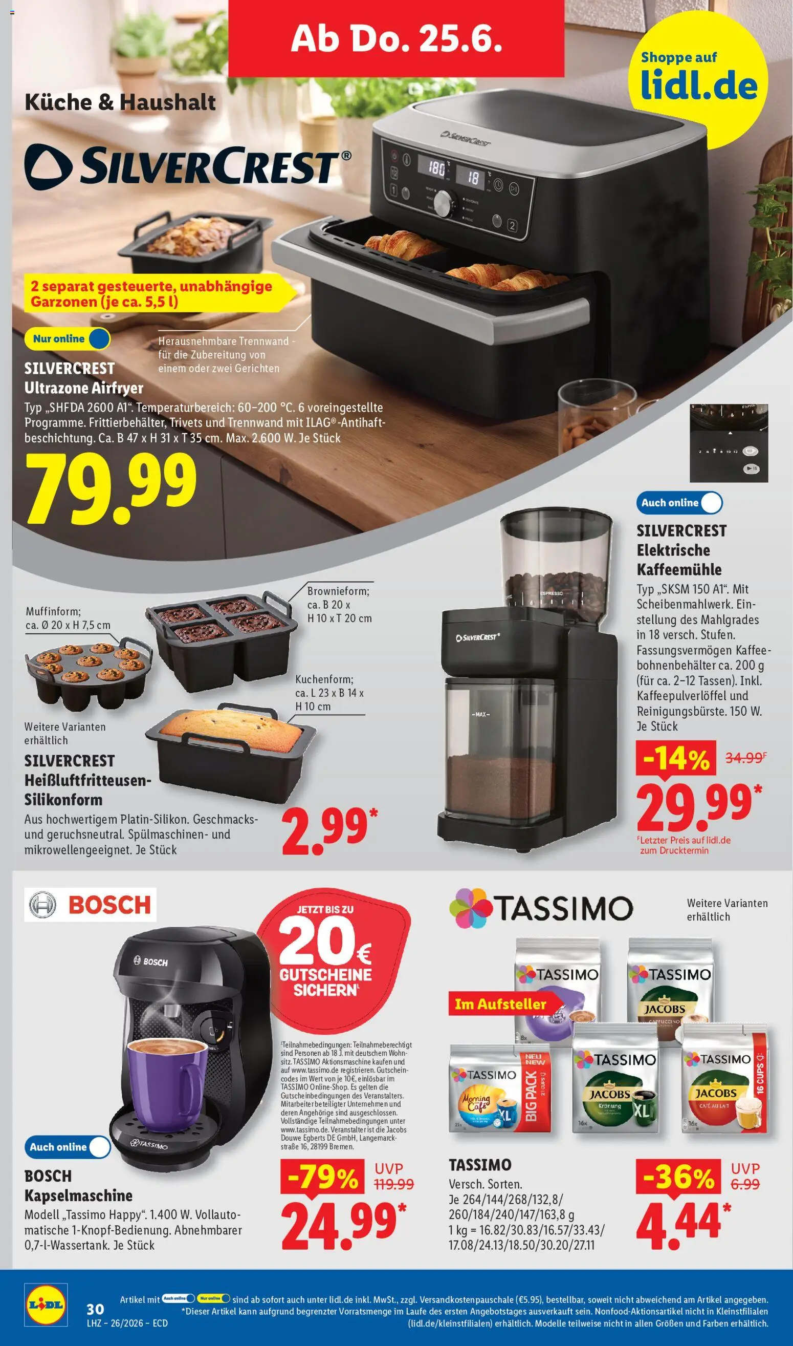 Lidl Prospekt – gültig ab 22.06.2026 | Seite: 30 | Produkte: Bosch, Kaffee, Küche, Tassimo