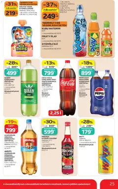 COCA-COLA, COKE ZERO VAGY FANTA NARANCS SZÉNSAVAS ÜDÍTŐITAL, 2,25 l, 408 Ft/l - amely érvényes a következő dátumtól: 2026.09.24. | Oldal: 25 | Termékek: Pepsi Zero, Pepsi, Fanta, Energy drink