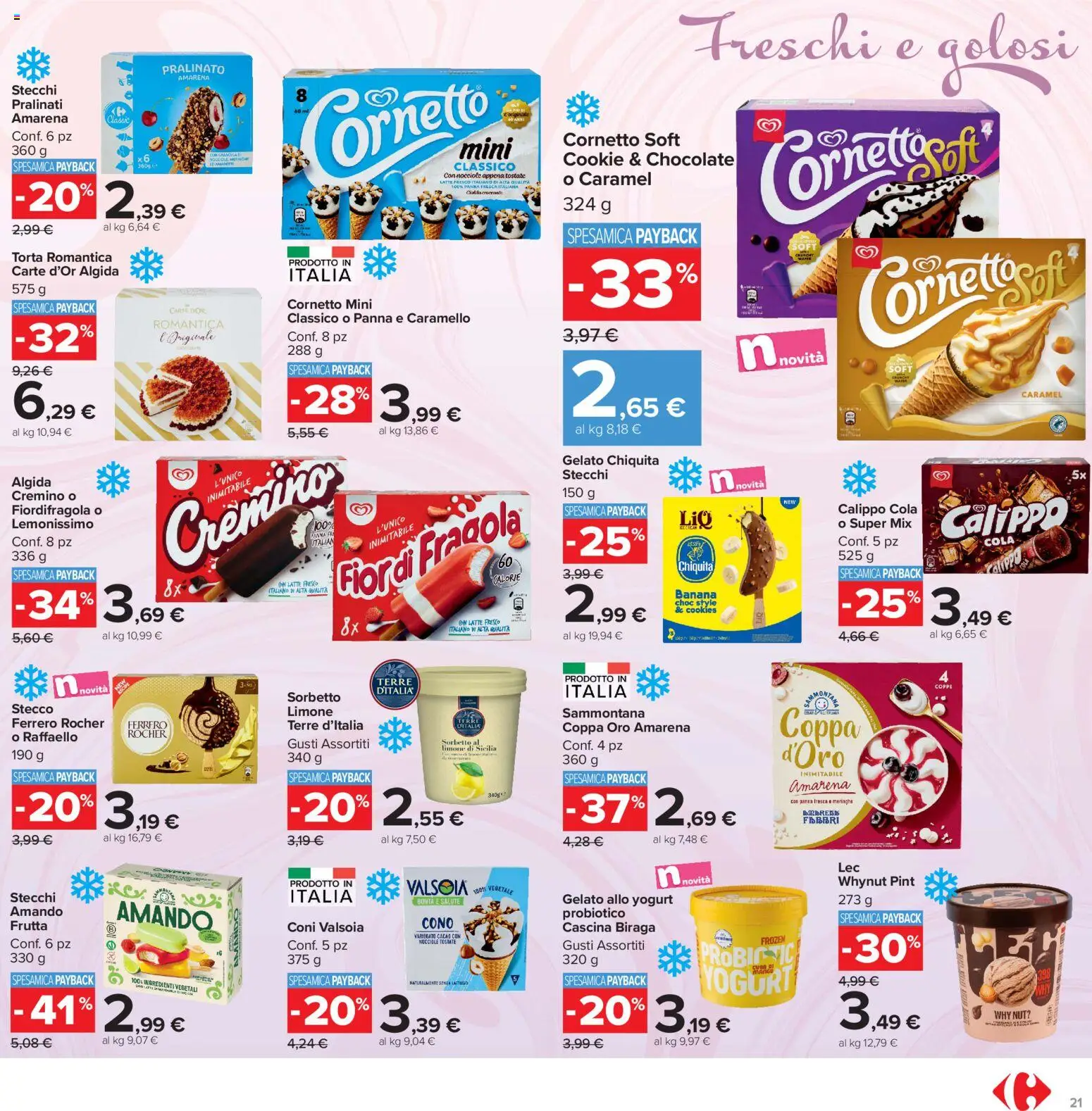 Volantino Carrefour del 13/07/2026 | Pagina: 21 | Prodotti: Panna, Sorbetto, Latte, Limone