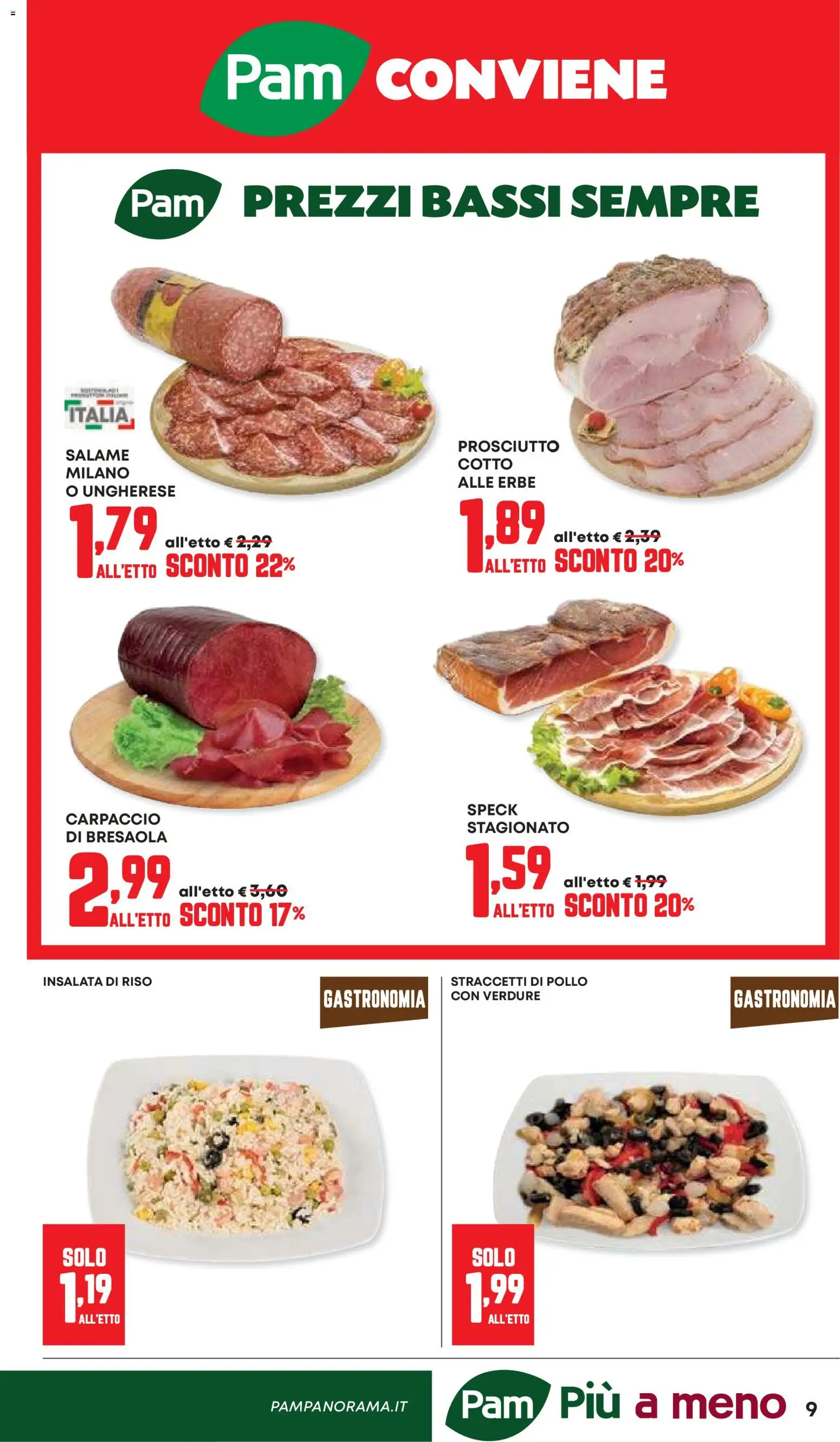 Volantino Panorama del 27/08/2026 | Pagina: 9 | Prodotti: Speck, Pollo, Verdure, Prosciutto