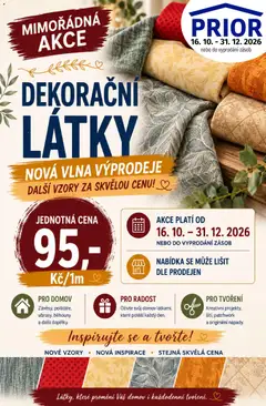 Náhled letáku Prior - Dekorační Látky od 16.10.2026