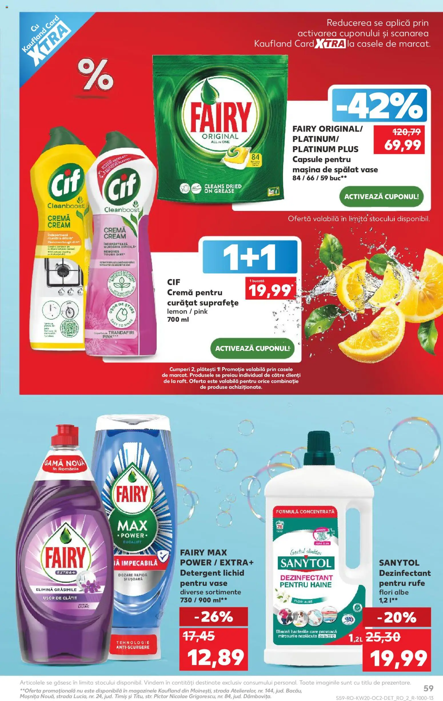 Noul catalog Kaufland – valabil de la 13.05.2026 | Pagină: 59 | Produse: Mașină De Spălat, Mașină De Spălat Vase, Capsule pentru mașina de spălat, Haine