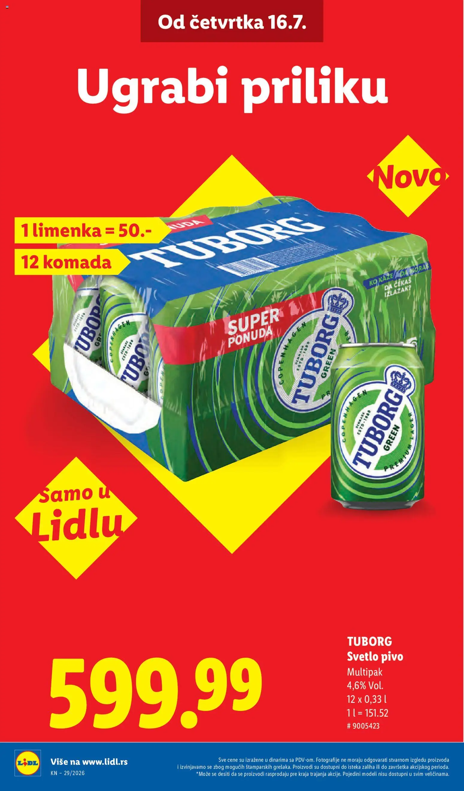 Lidl katalog - važi od 16.07.2026 | Strana: 10 | Proizvode: Tuborg, Pivo