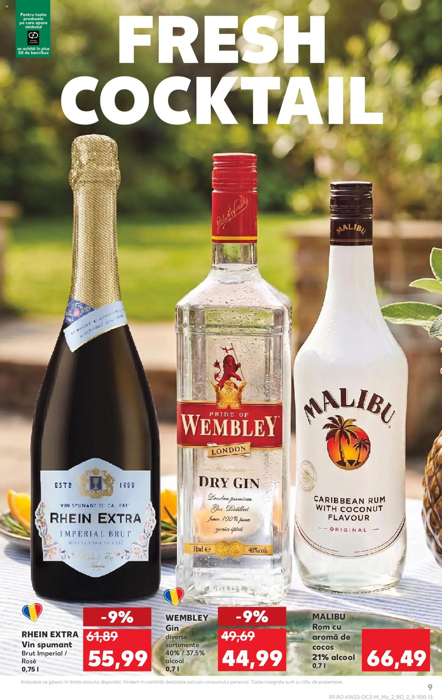Kaufland RO akciós ujság - amely érvényes a következő dátumtól: 03.06.2026 | Oldal: 9 | Termékek: Malibu, Rum, Gin