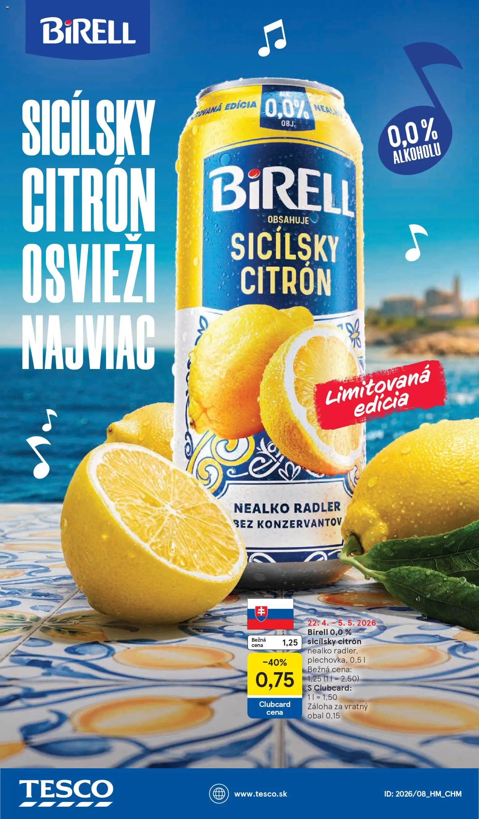 Nové Tesco akcie – leták je platný od 22.04.2026 | Strana: 45 | Produkty: Birell, Radler
