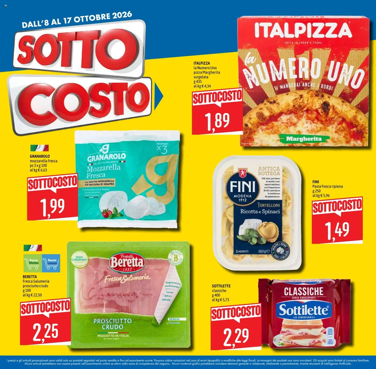 Volantino Emisfero del 08/10/2026 | Pagina: 8 | Prodotti: Prosciutto Crudo, Latte, Carne, Forno