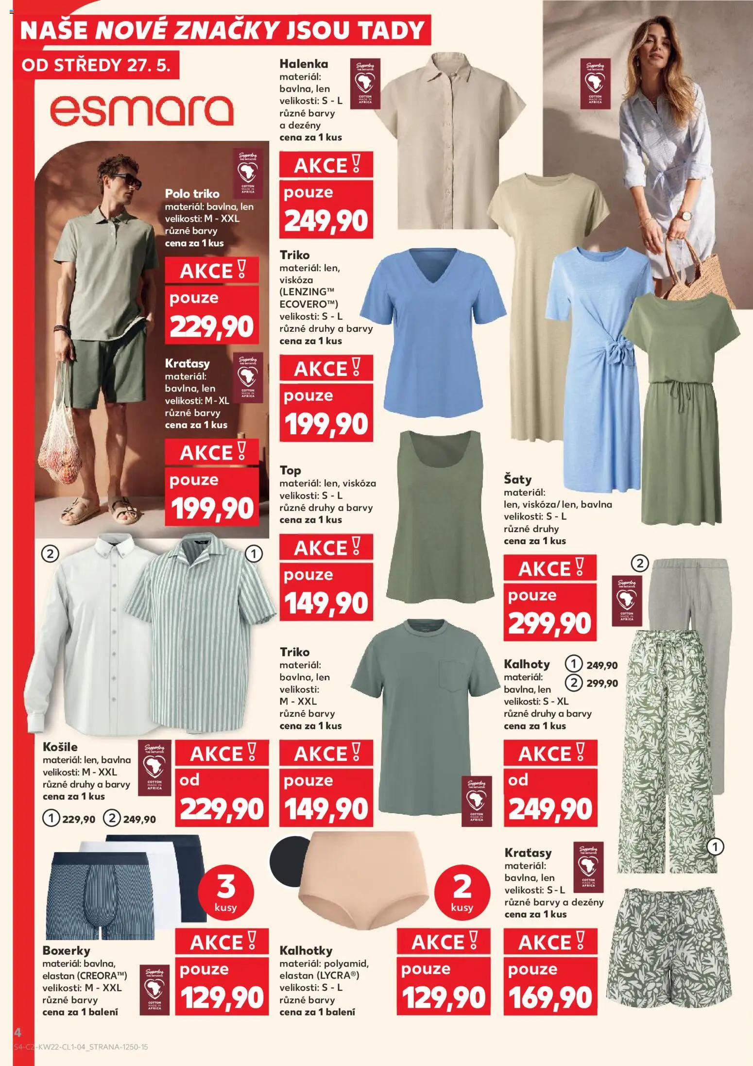Kaufland leták - Kolín od 27.05.2026 | Strana: 4 | Produkty: Šaty, Halenka, Kalhotky, Barvy