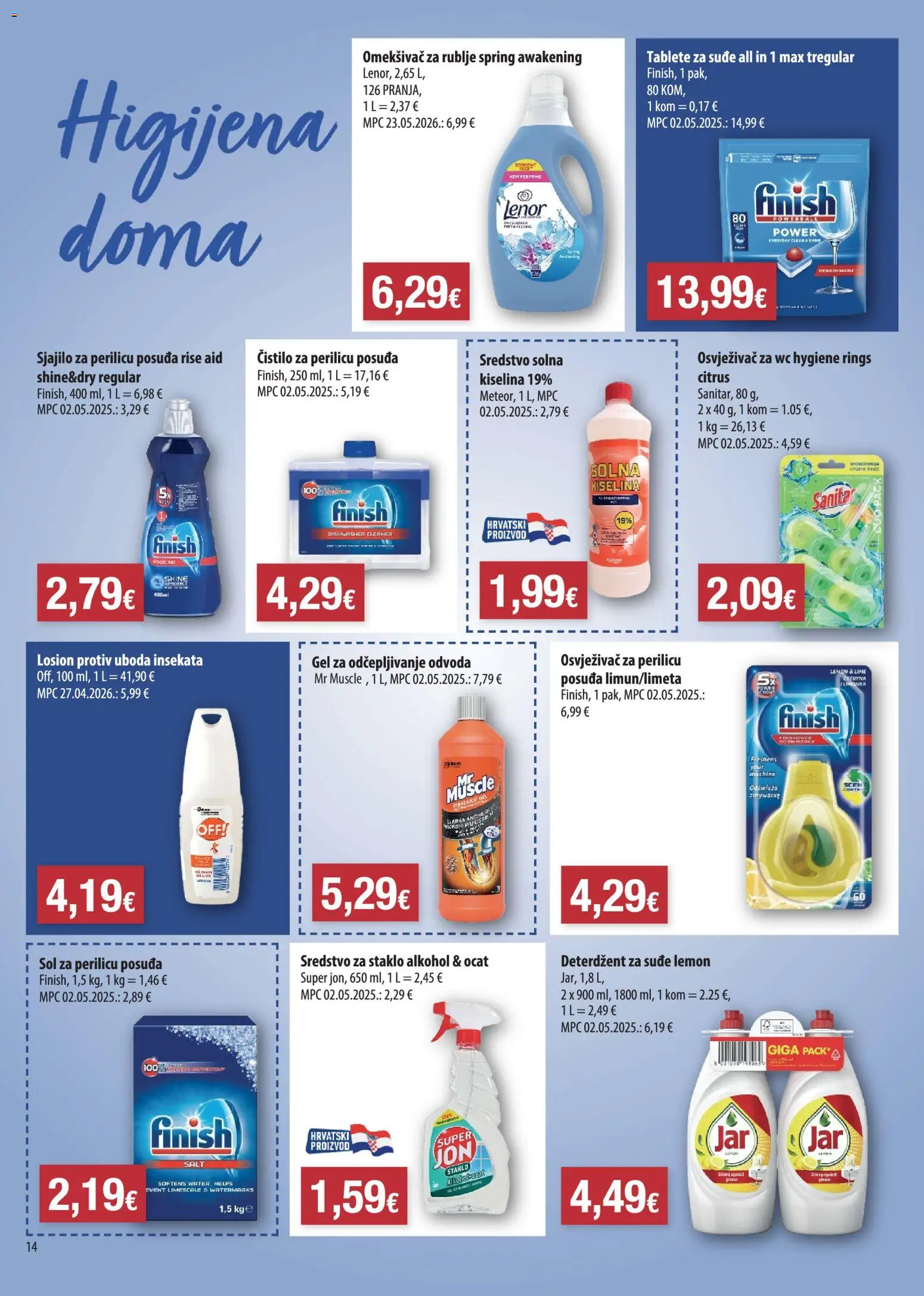 NTL katalog | vrijedi od 10.06.2026 | Stranica: 14 | Proizvodi: Omekšivač, Deterdžent, Ocat, Finish