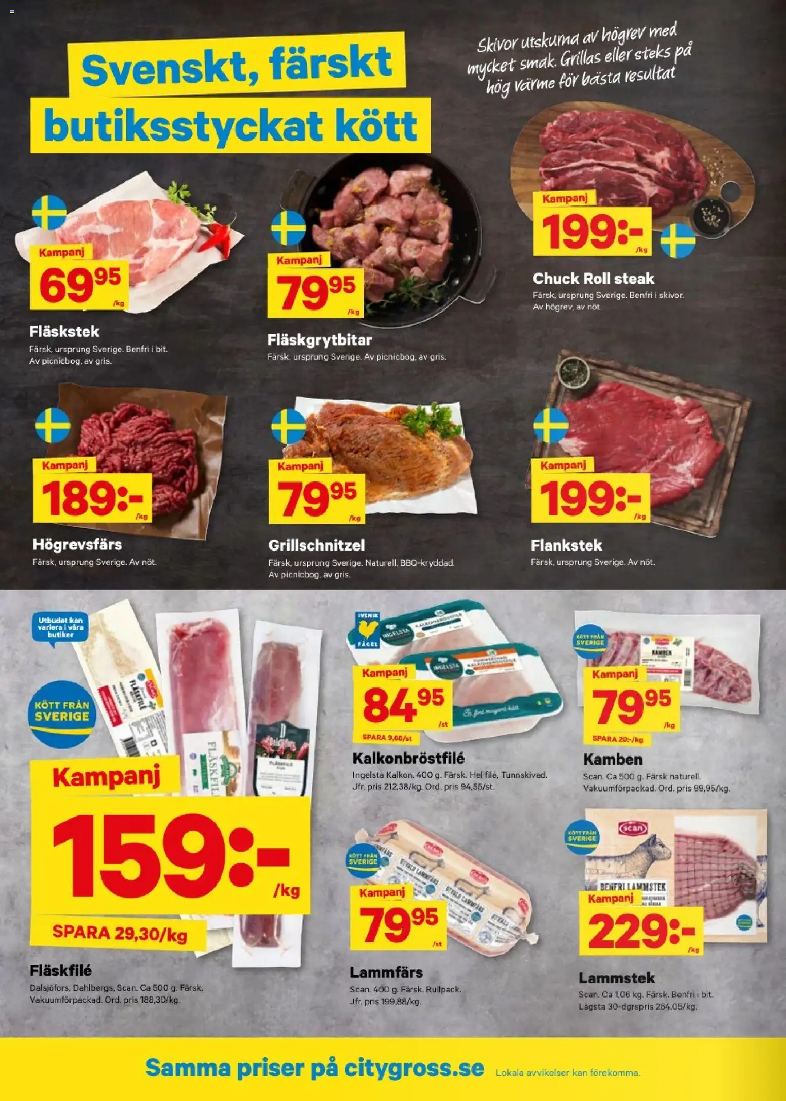 City Gross reklamblad aktuell från 07/09/2026 | Sida: 2 | Produkter: Fläskfilé, Fläskstek, Kött, Flankstek