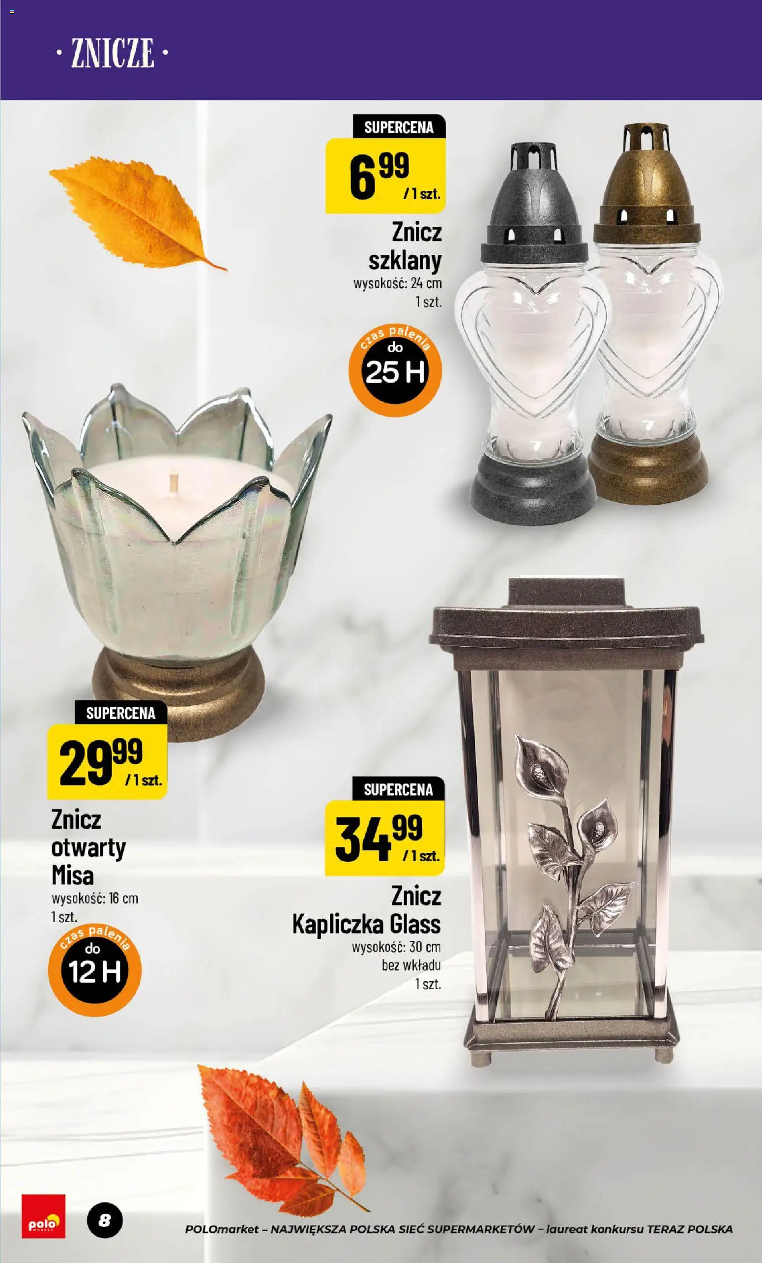 POLOmarket gazetka - Znicze od 11.09.2026 | Strona: 8 | Produkty: Znicze
