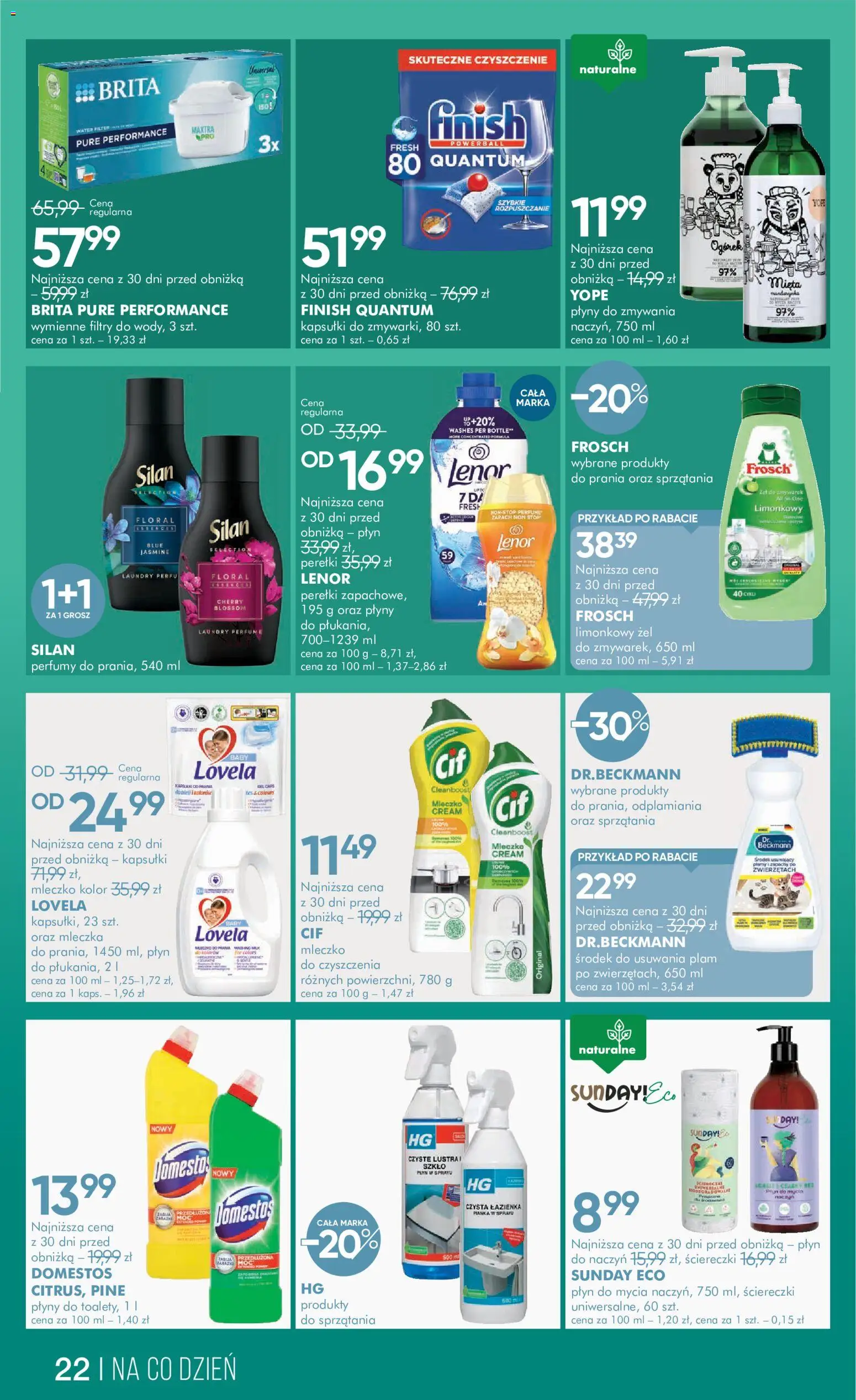 Super-pharm gazetka od 20.08.2026 | Strona: 22 | Produkty: Kapsułki, Domestos, Finish, Finish Quantum