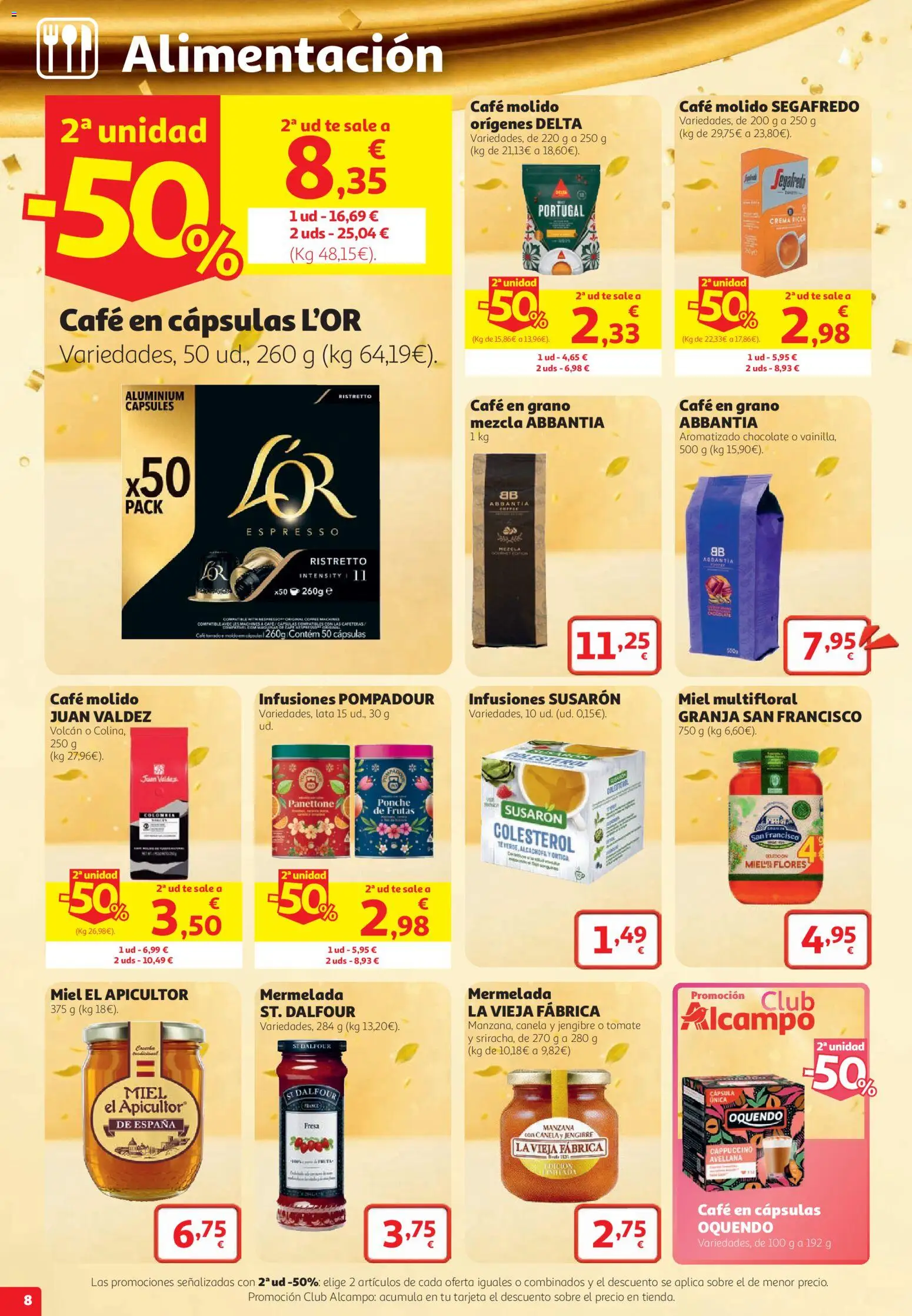Alcampo folleto Mataró │ válido desde el 22/10/2026 | Página: 8 | Productos: Chocolate, Café molido, Flores, Crema